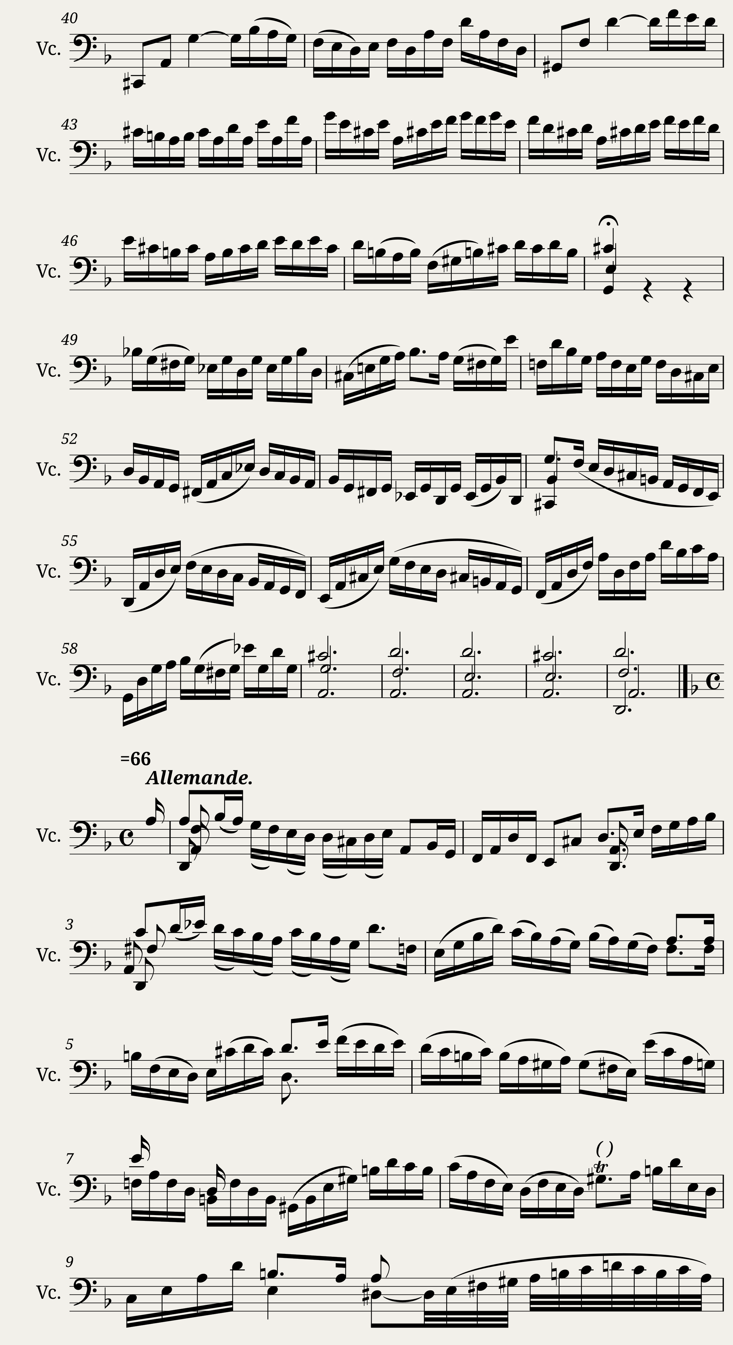 J.S. Bach - Suite no. 2 for Cello Solo BWV 1008 — 2/6