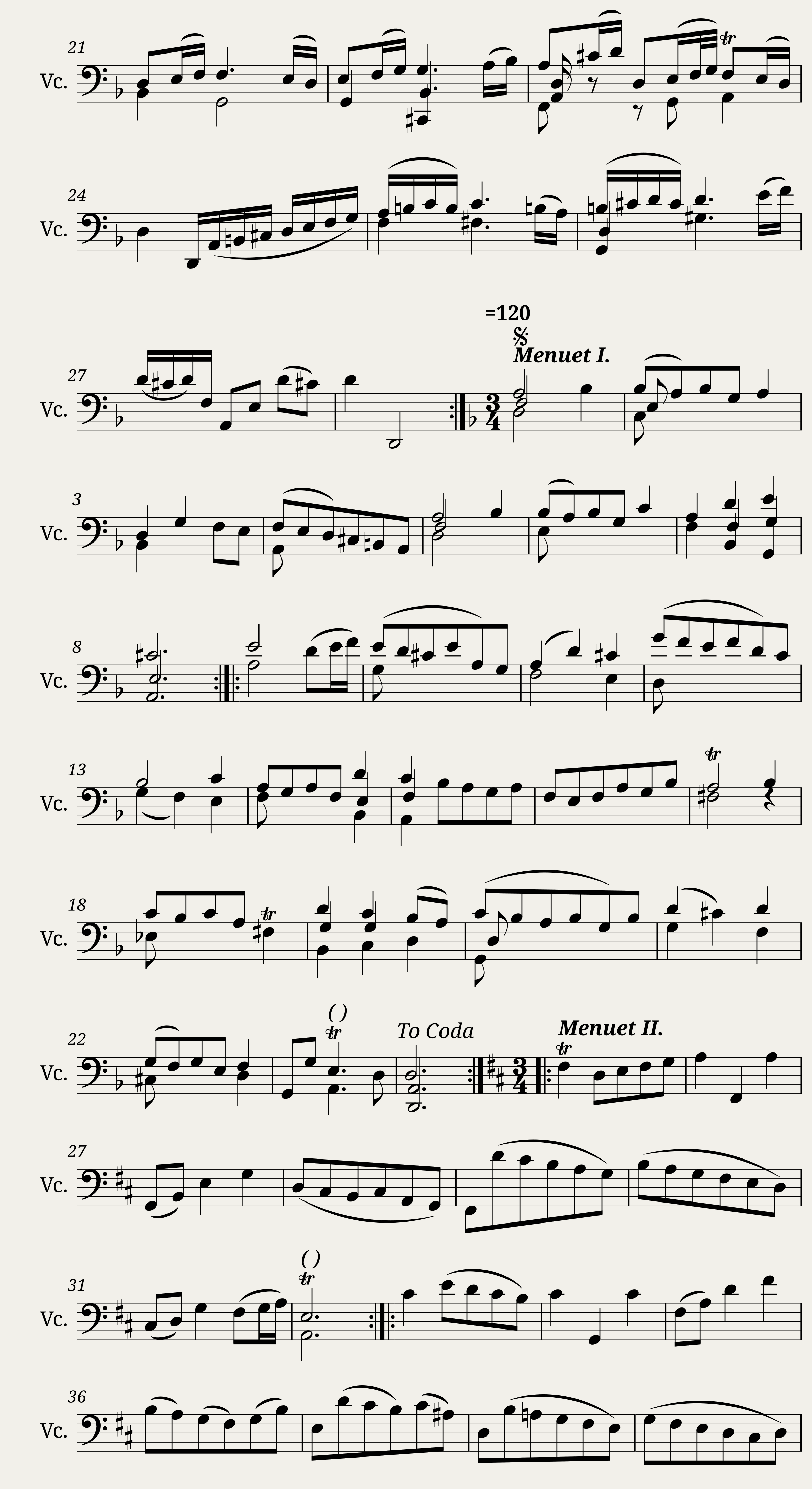 J.S. Bach - Suite no. 2 for Cello Solo BWV 1008 — 5/6