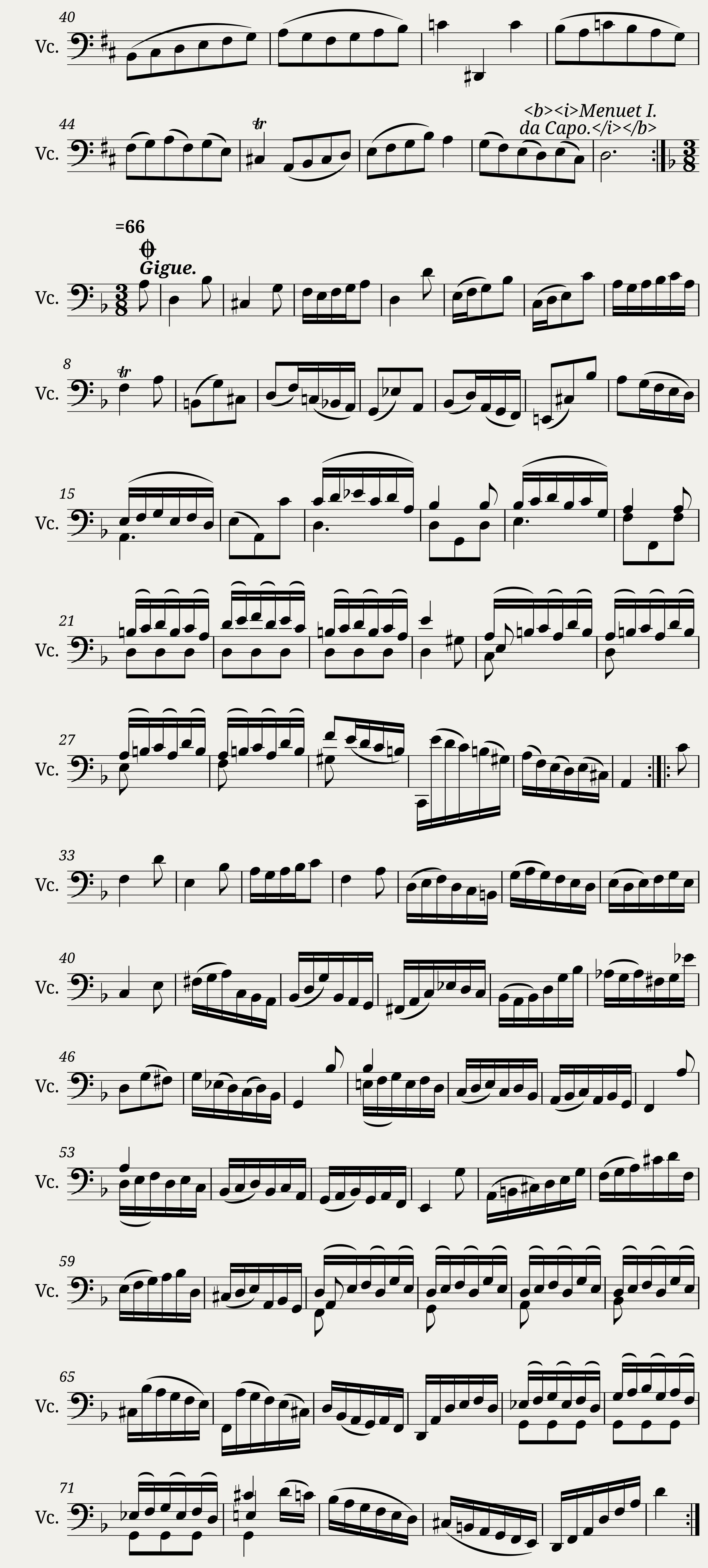 J.S. Bach - Suite no. 2 for Cello Solo BWV 1008 — 6/6