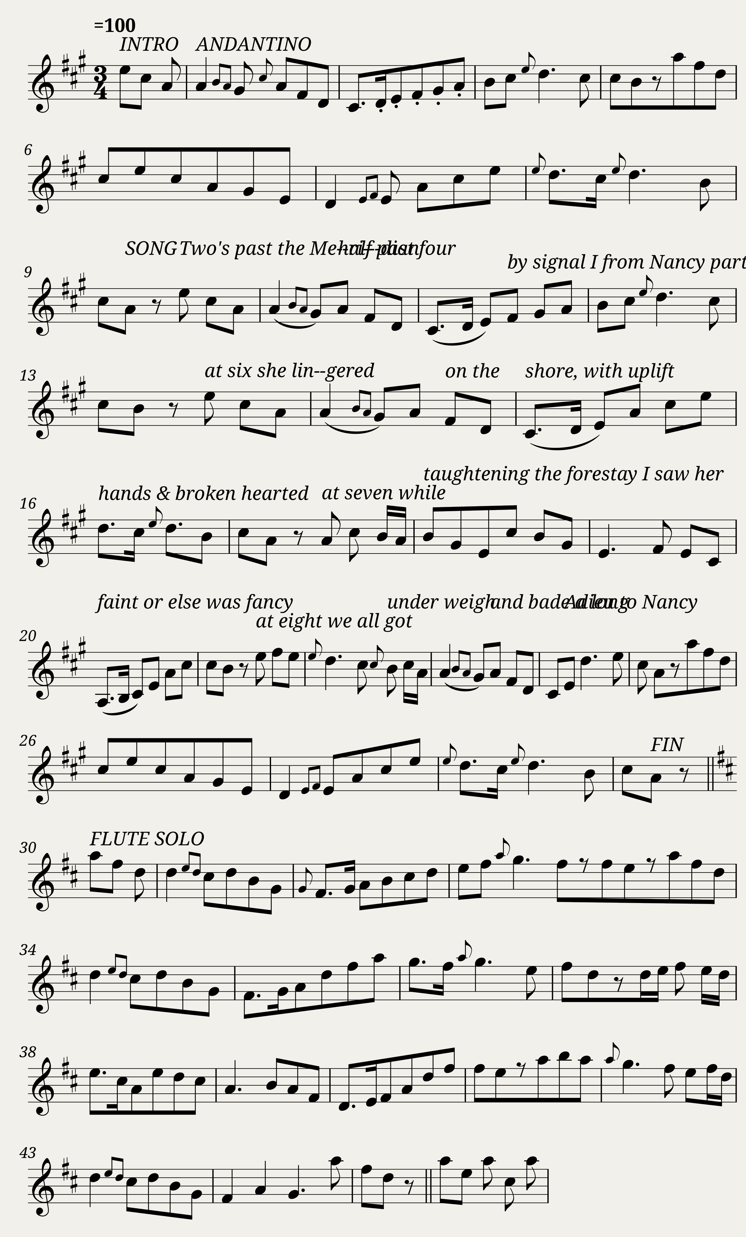 Song plus Flute tune - Sailors JournalComd by DibdinThe. JC.165