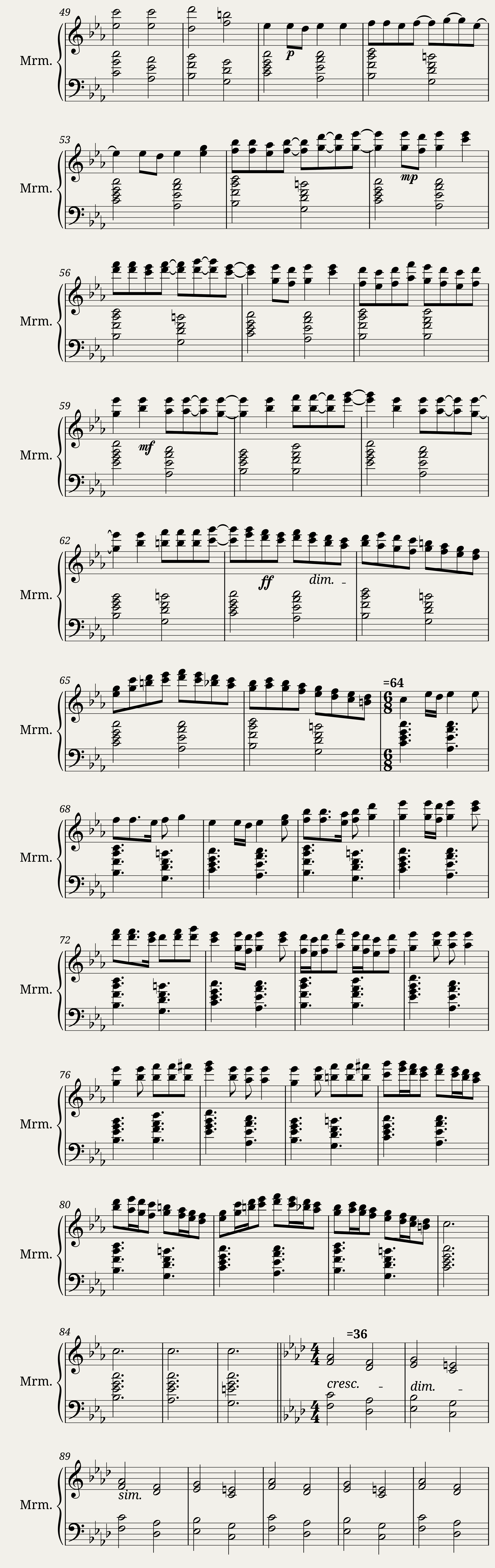 Marimba Variations No 1 — 3/4