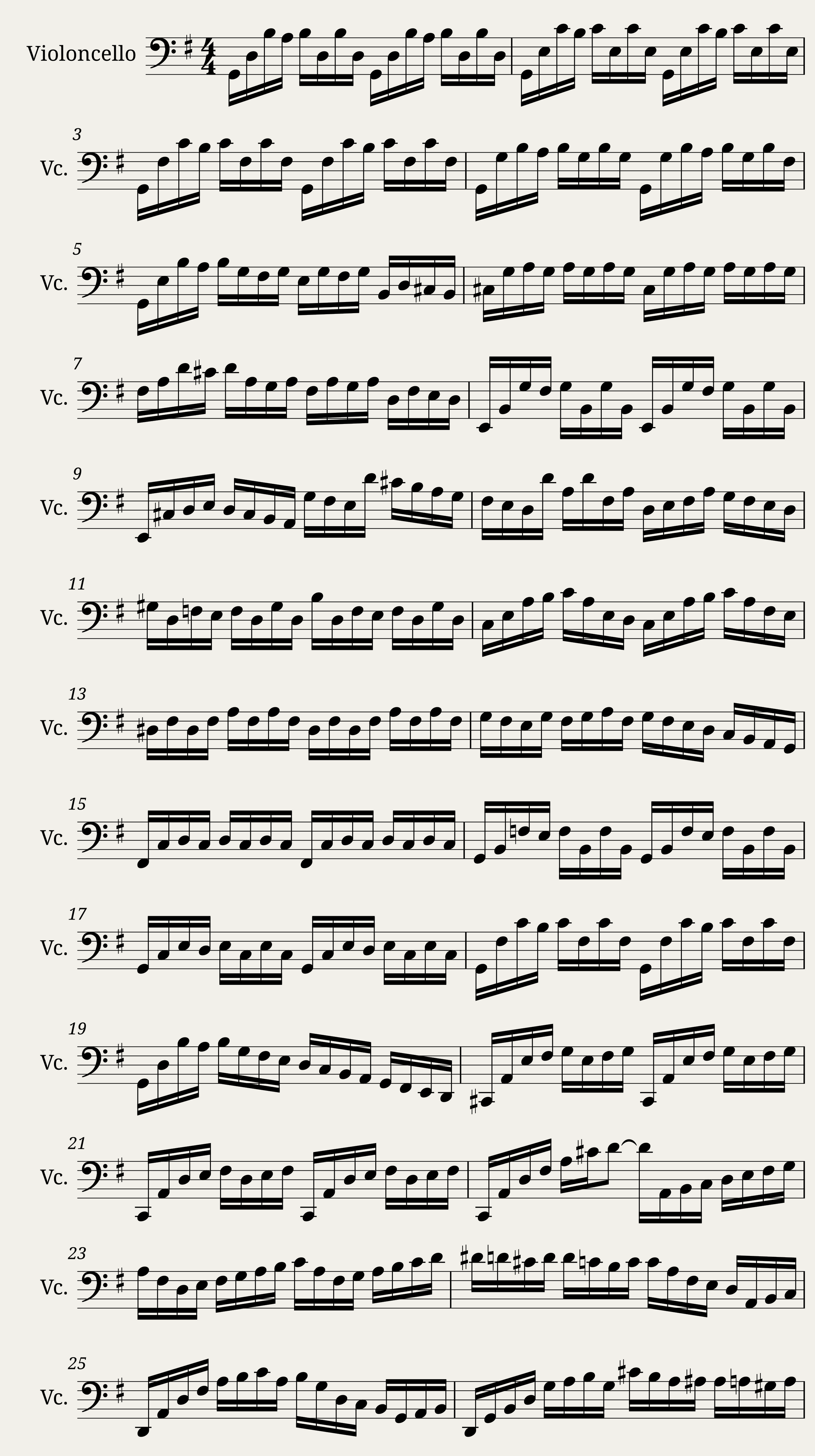 BWV 1007: Cello Suite No. 1 in G major (A = 415 Hz) - cello sound — 1/7