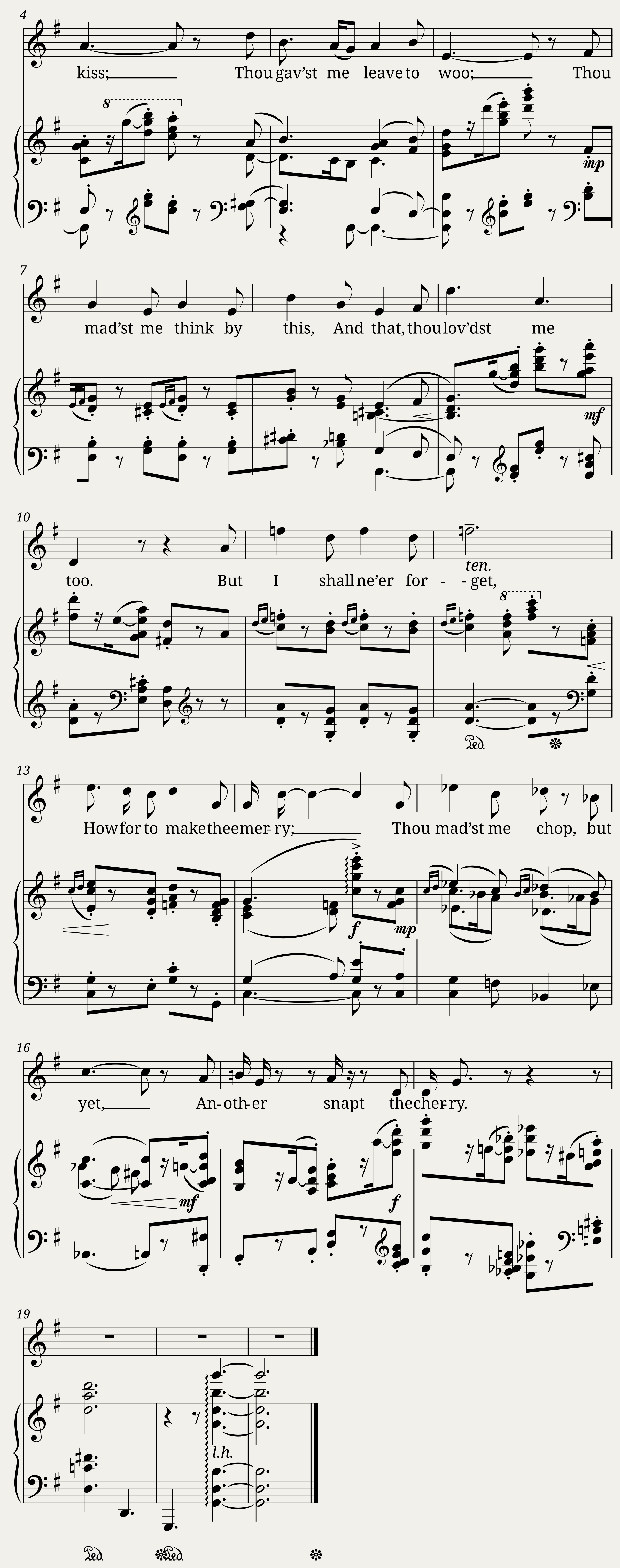 Two Short Songs (I. I held Love's head, and II. Thou gav'st me leave to kiss) — 3/3