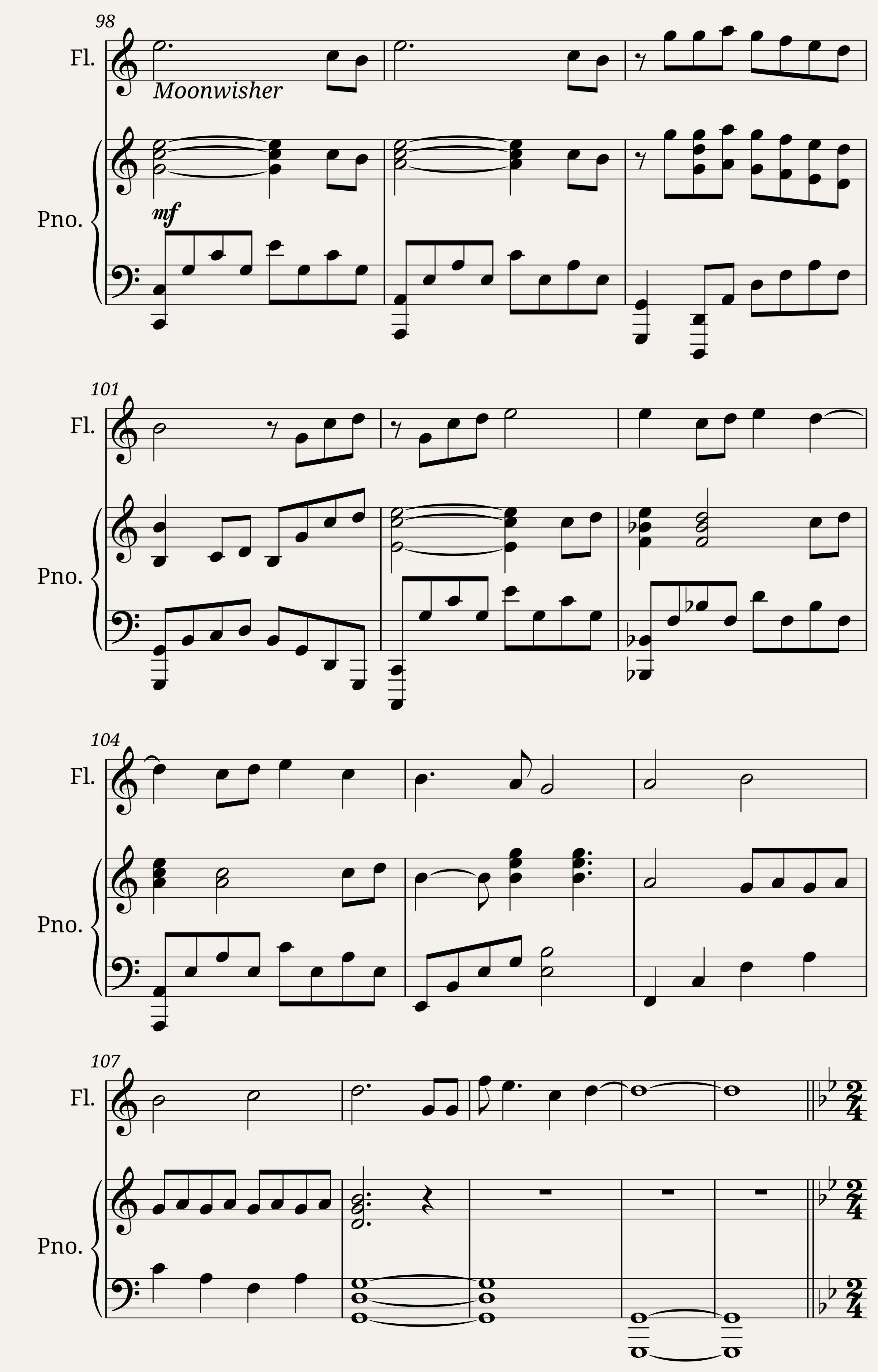 To the Moon Flute and Piano Medley — 6/7