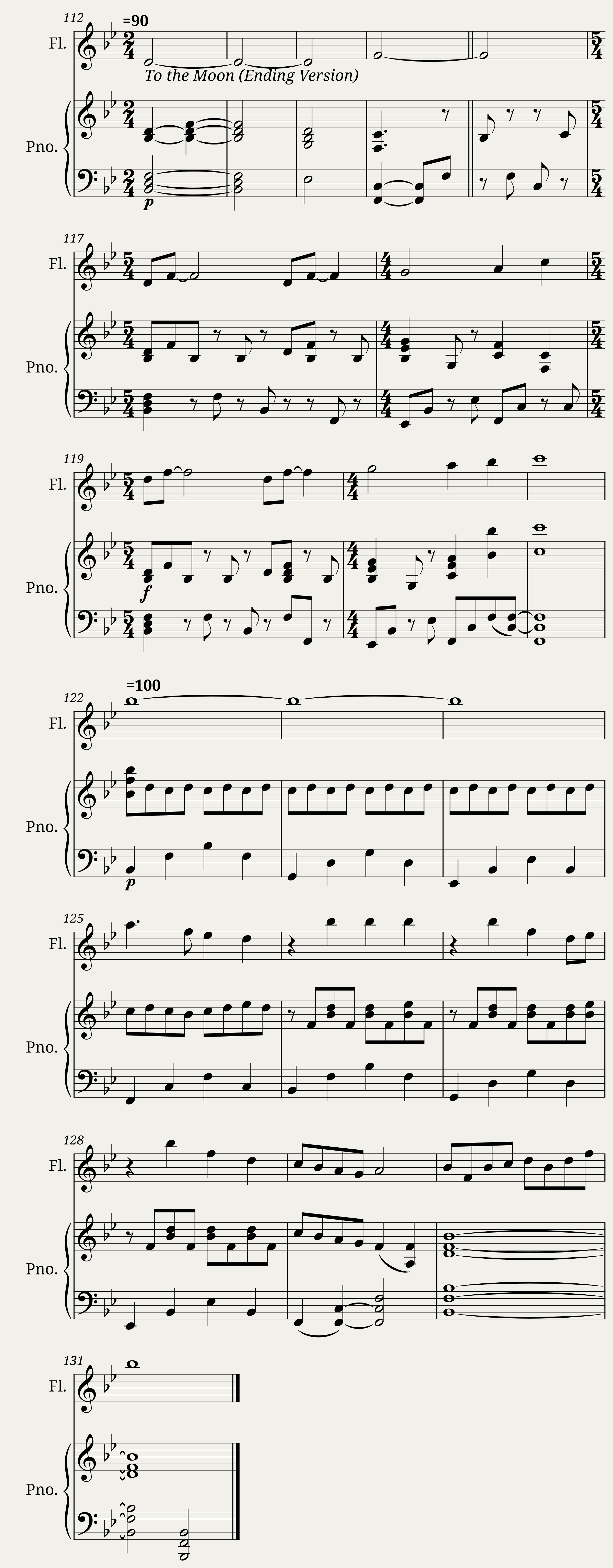 To the Moon Flute and Piano Medley — 7/7