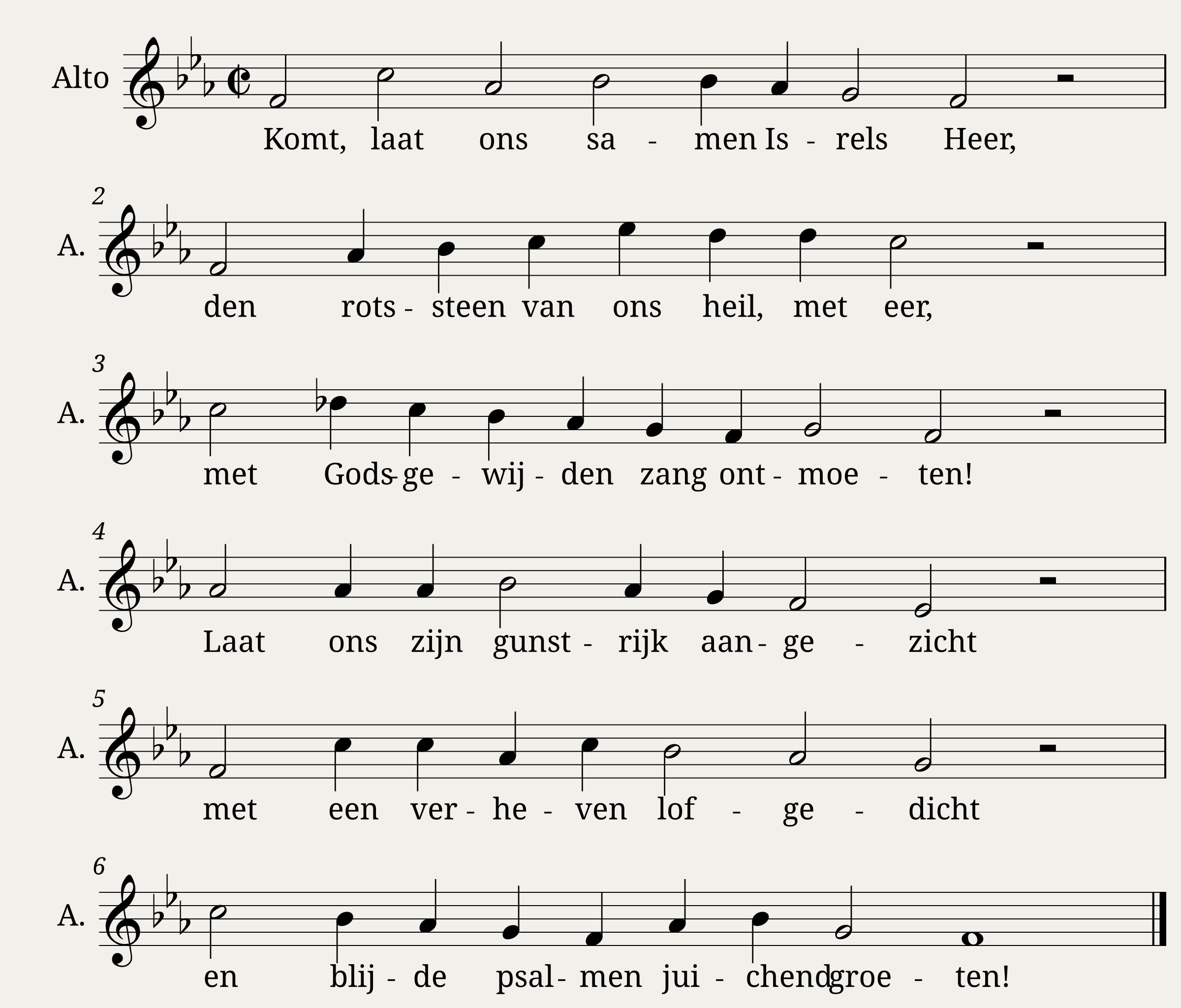 Psalm 95 - Komt laat ons samen Isrels Heer