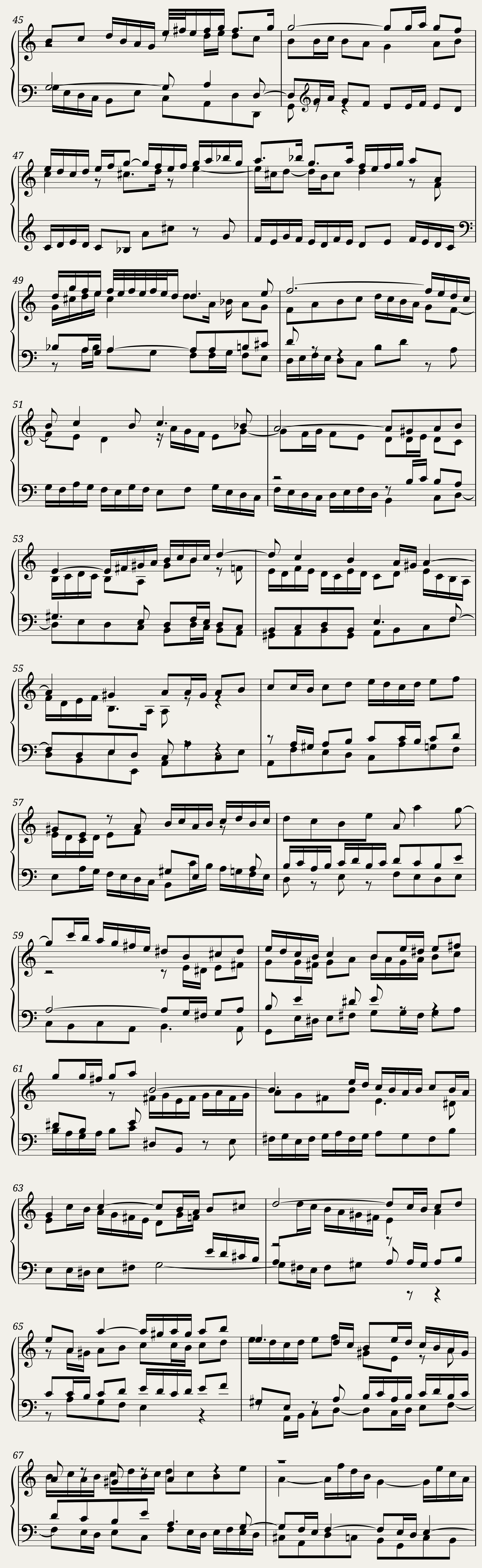 BWV 864: The Well-tempered Clavier Book I - XIX (A = 415 Hz) - Harpsichord sound — 4/5