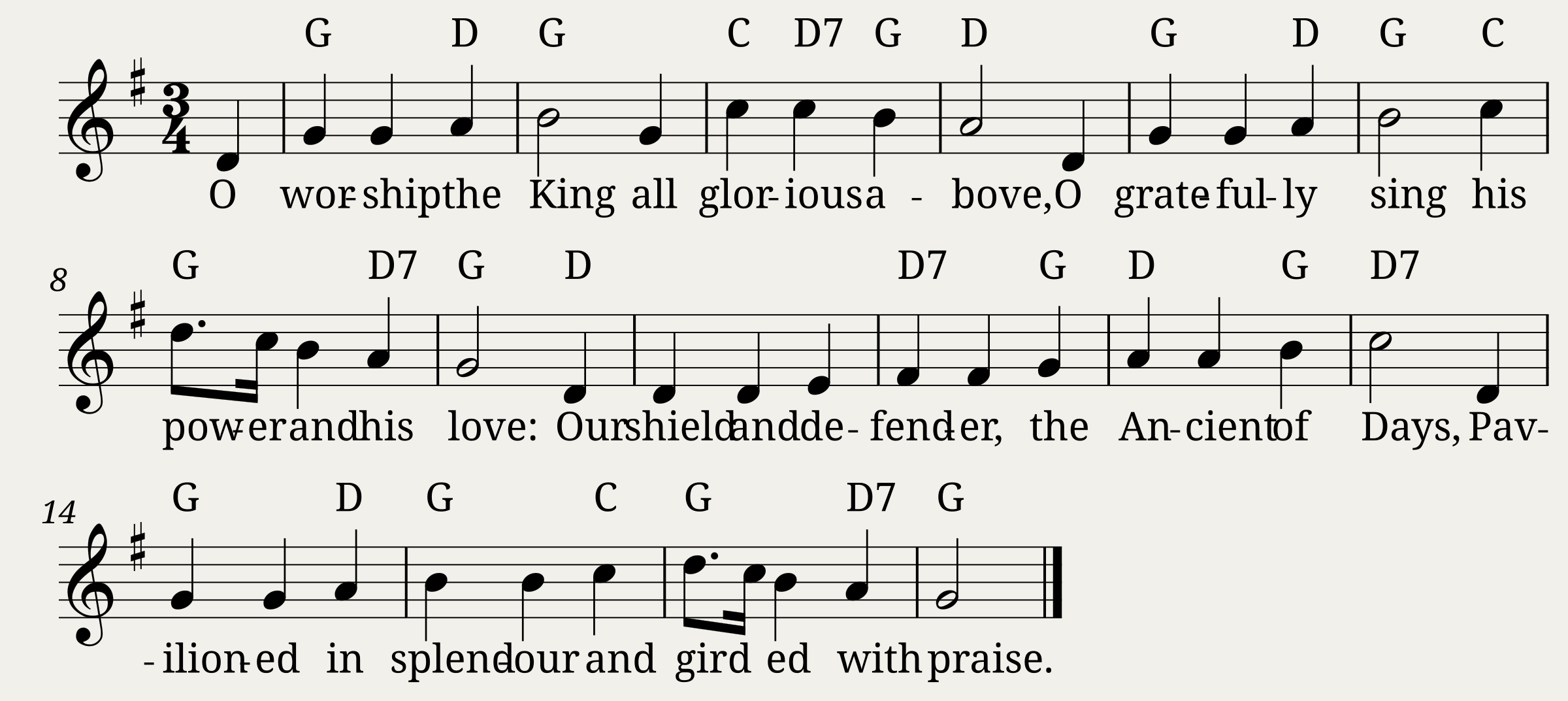 O Worship the King all Glorious Above - LYONS