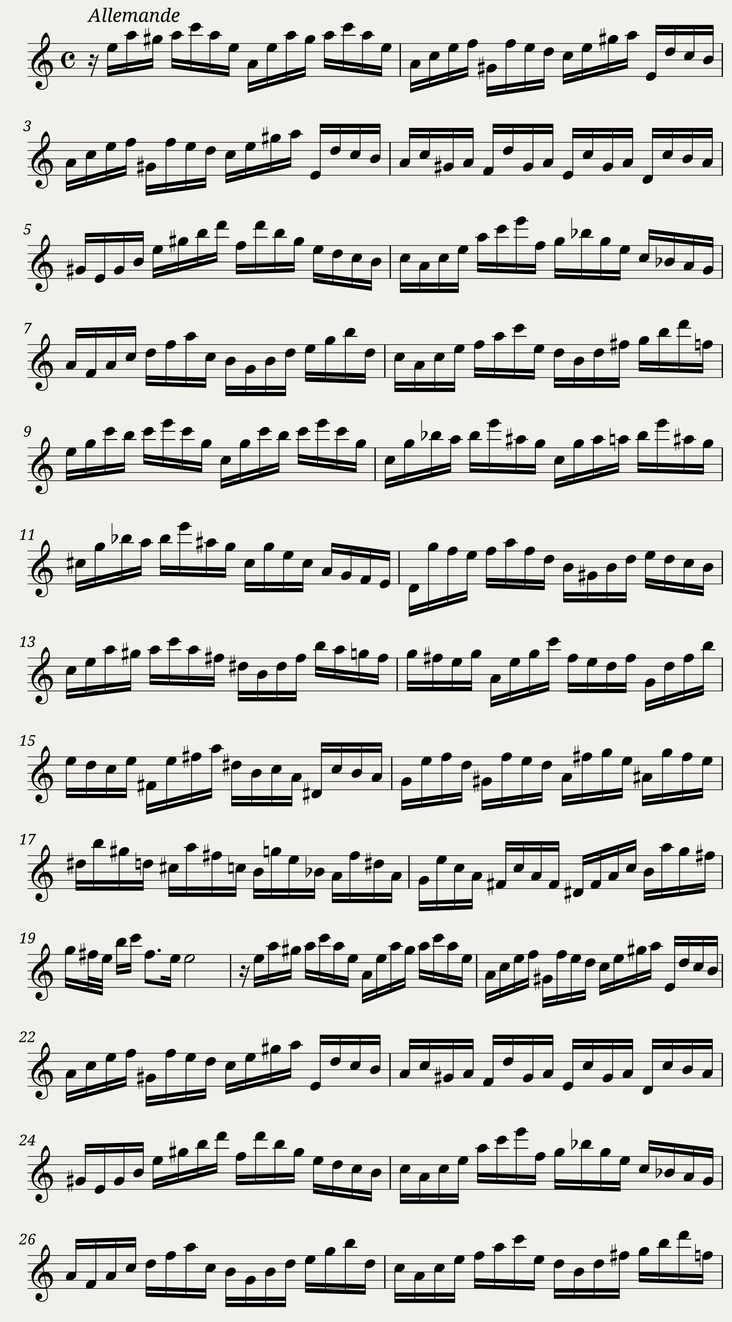 BWV 1013: Partita in A minor for solo flute - flute sound — 1/7