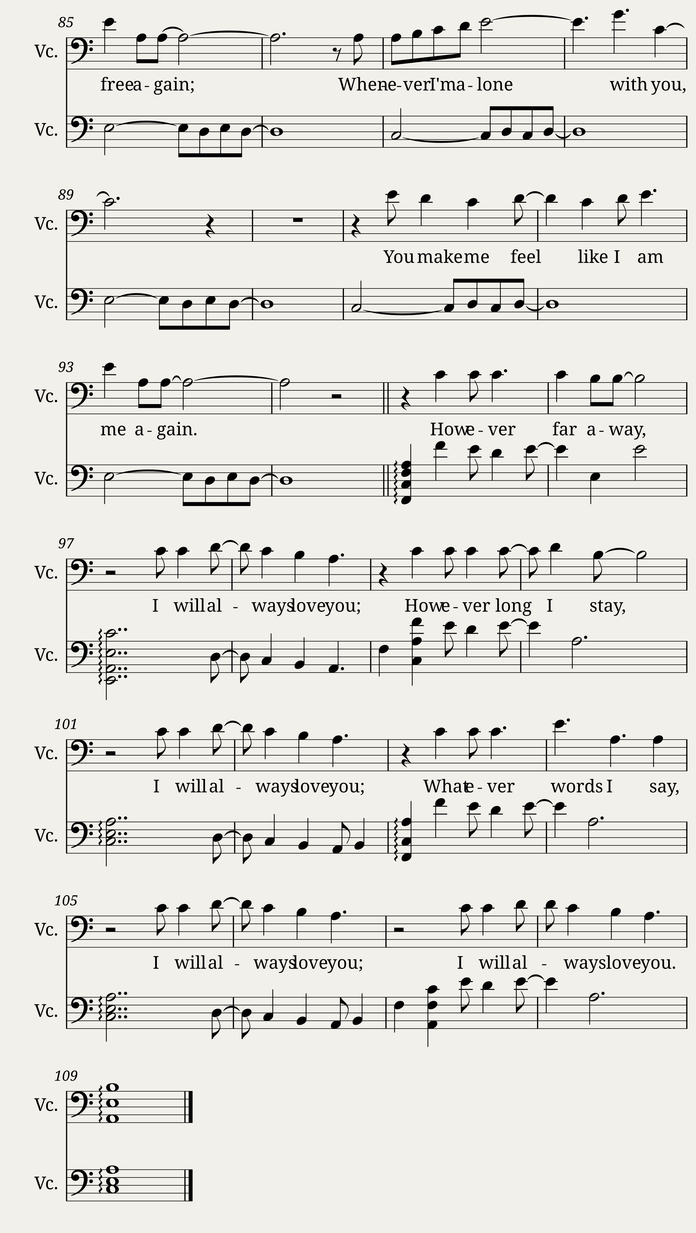 The Cure - Lovesong - Cello — 4/4