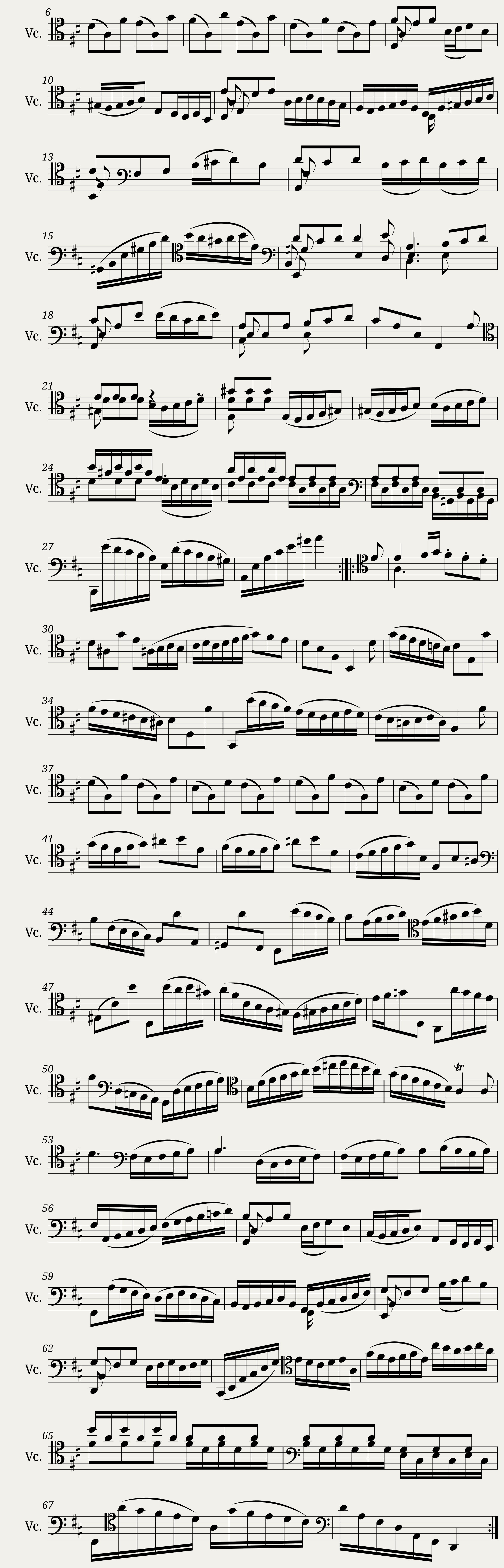 J.S. Bach - Suite no. 6 for Cello Solo BWV 1012 — 12/12