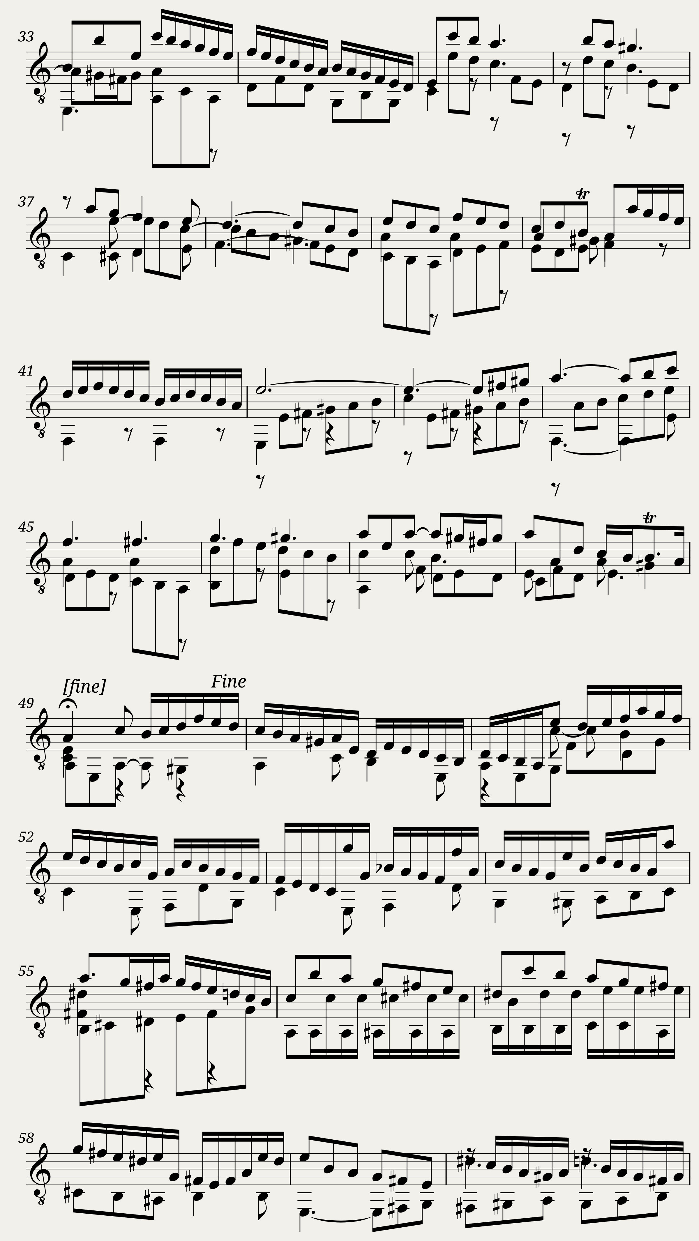 Suite in C Minor for Lute - Fuga - BWV997 — 2/3