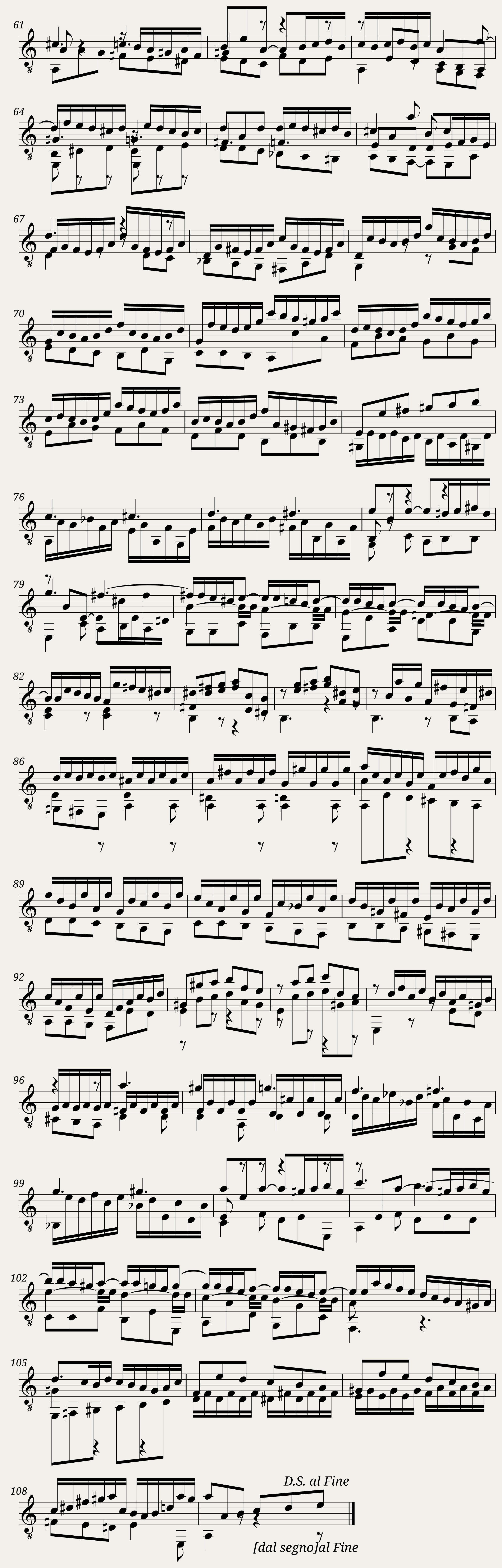 Suite in C Minor for Lute - Fuga - BWV997 — 3/3