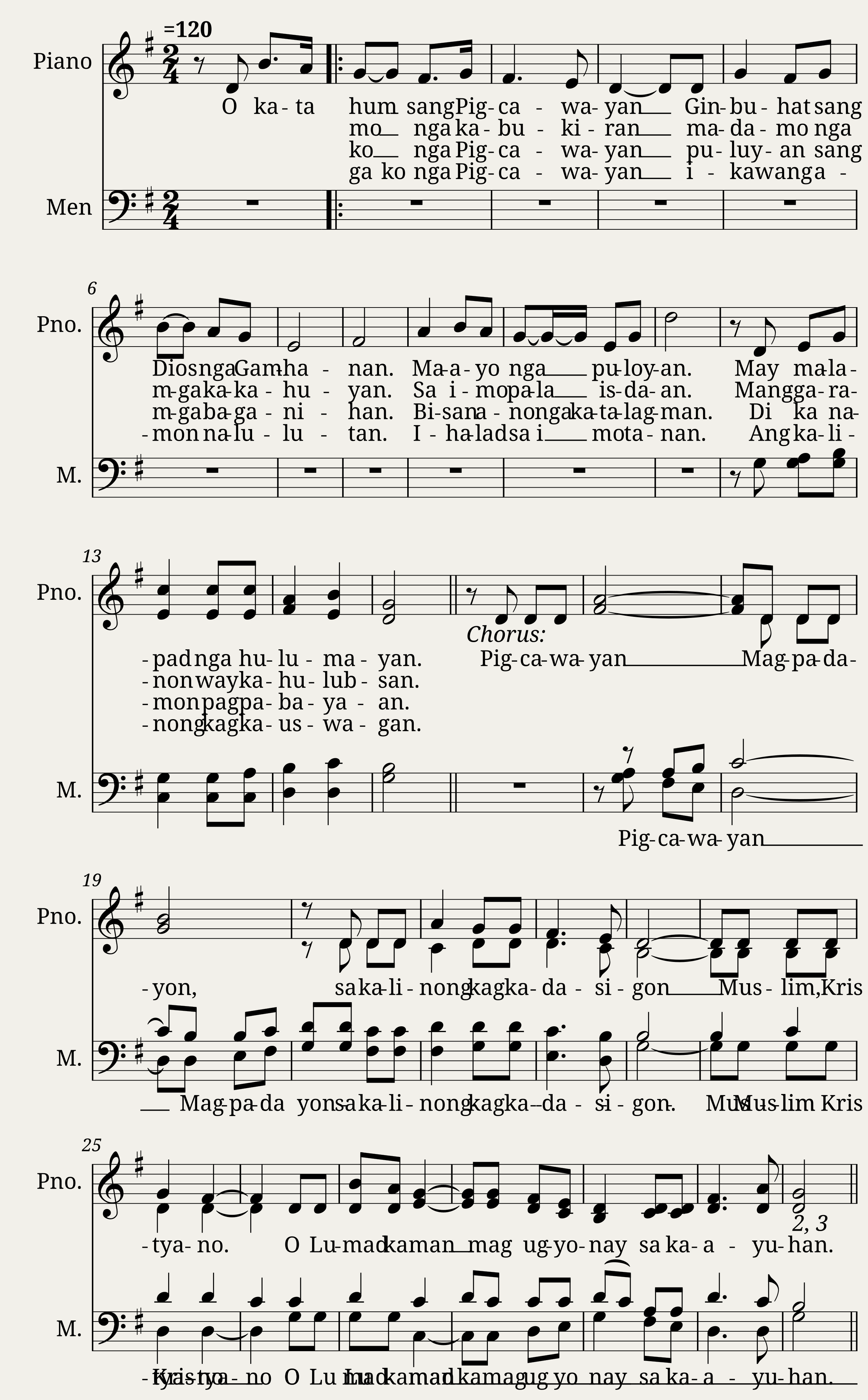 Pigcawayan Hymn( Chorale Arrangement by: Bryan Angelo T. Bisin) — 1/2