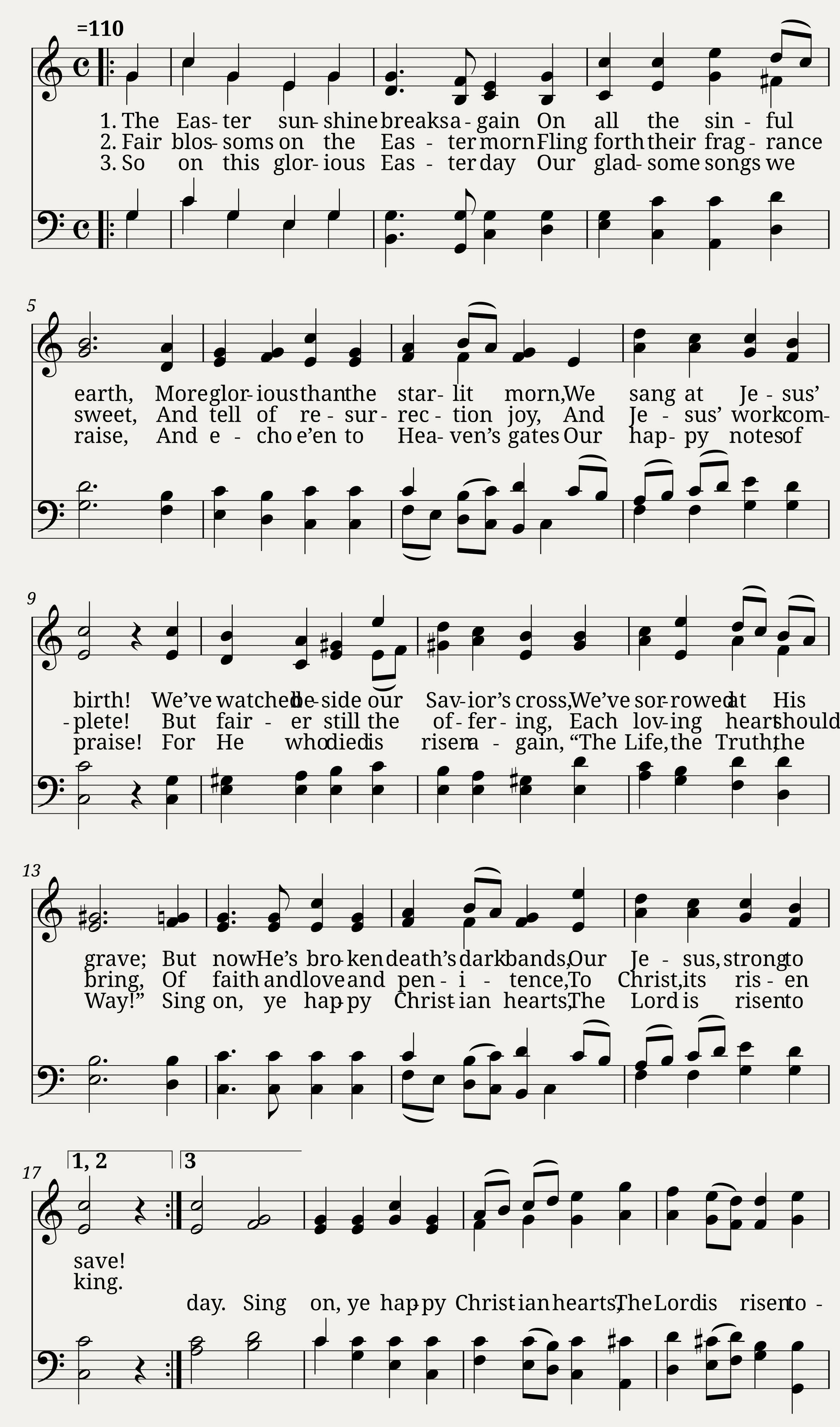 The easter sunshine breaks again - Anonymous — 1/2