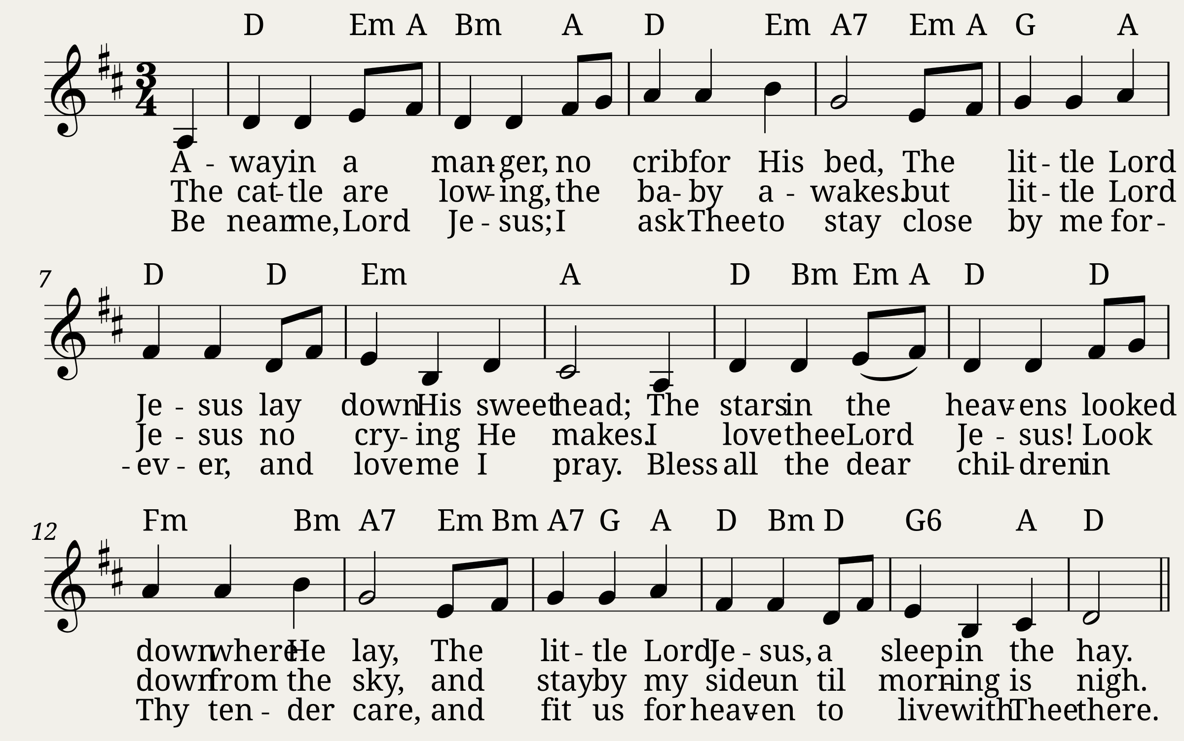 Away in a Manger (English)
