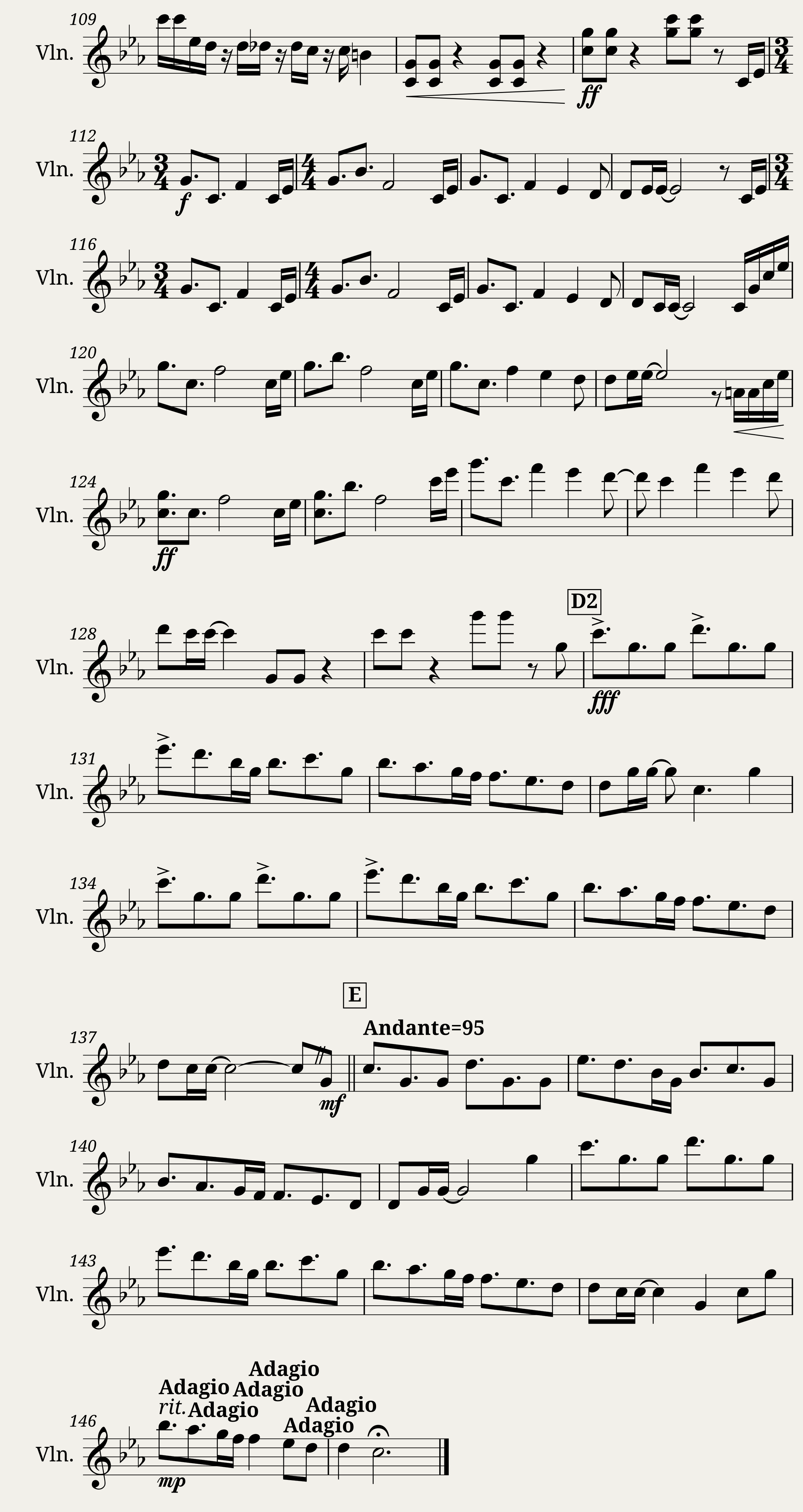 I'll Face Myself: 1st Violin — 4/4