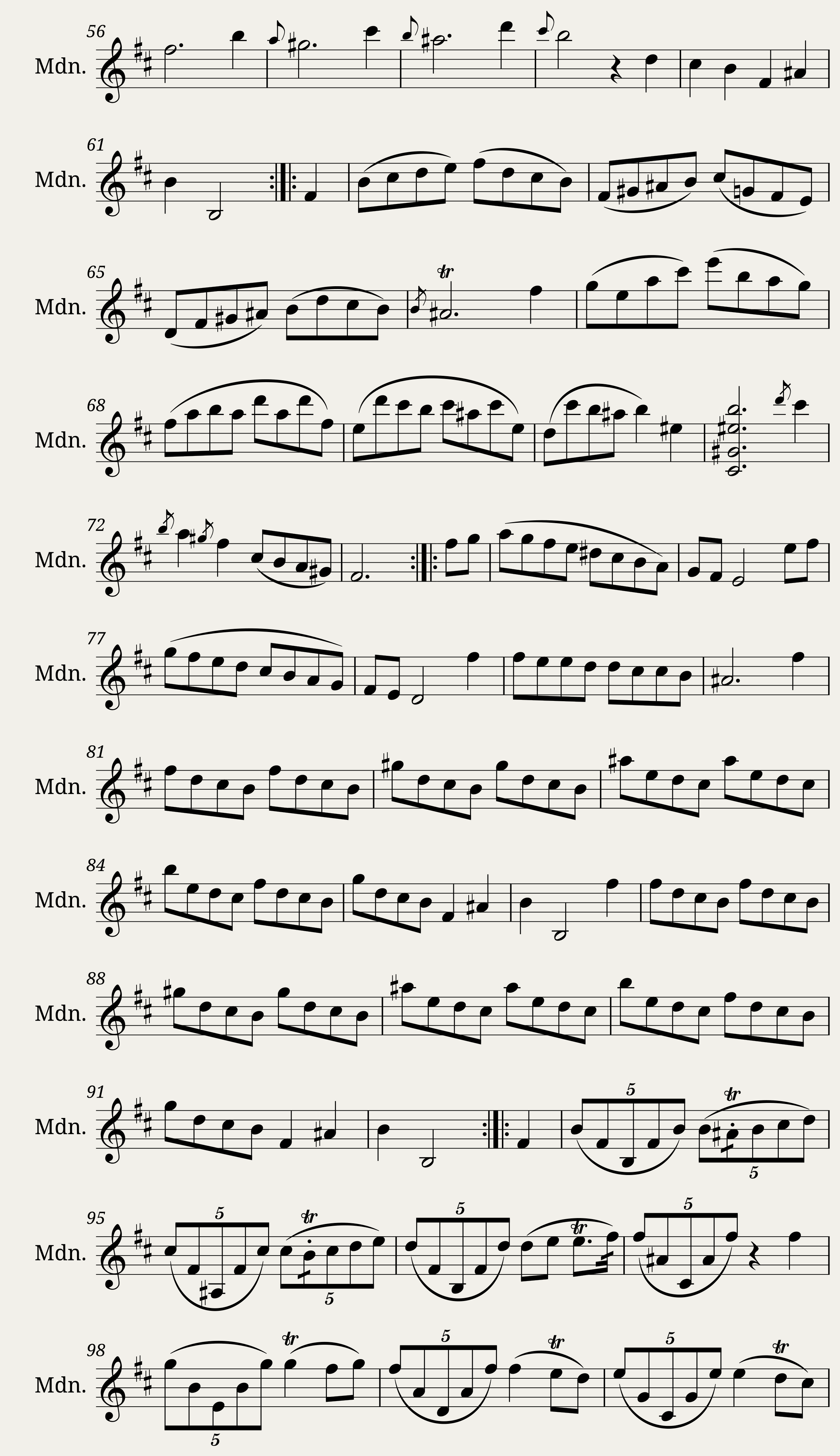 Sonate XII - Si mineur - III. Aria con variazioni se piace — 2/4