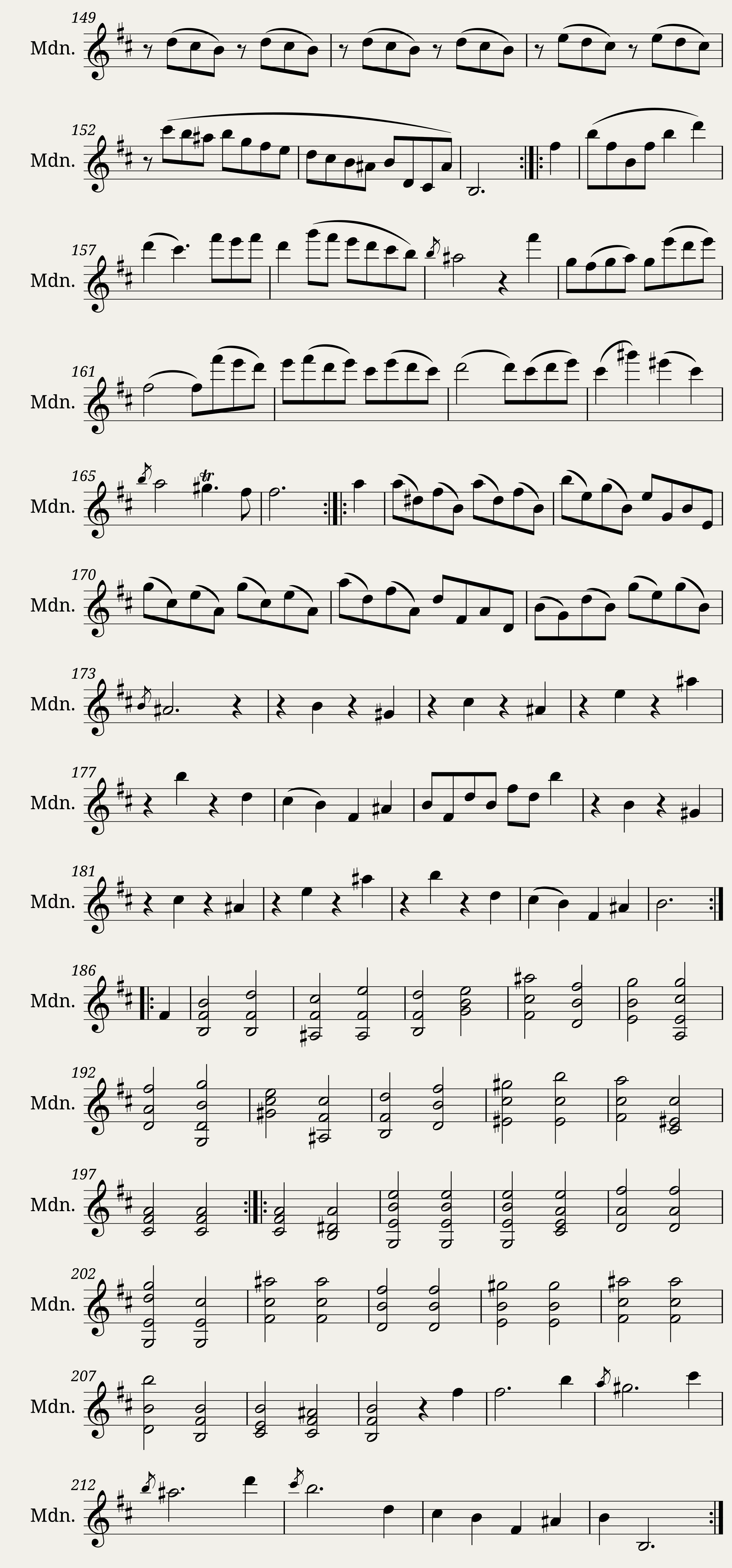 Sonate XII - Si mineur - III. Aria con variazioni se piace — 4/4