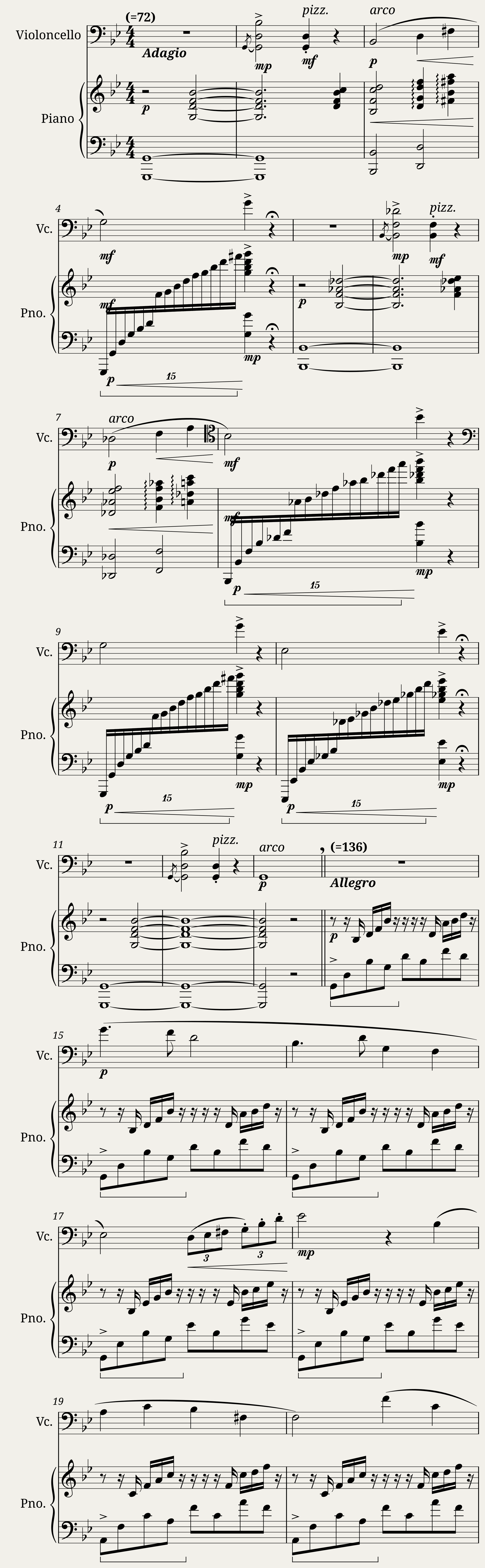Balada per pianoforte e Violoncello Op. 40 — 1/12