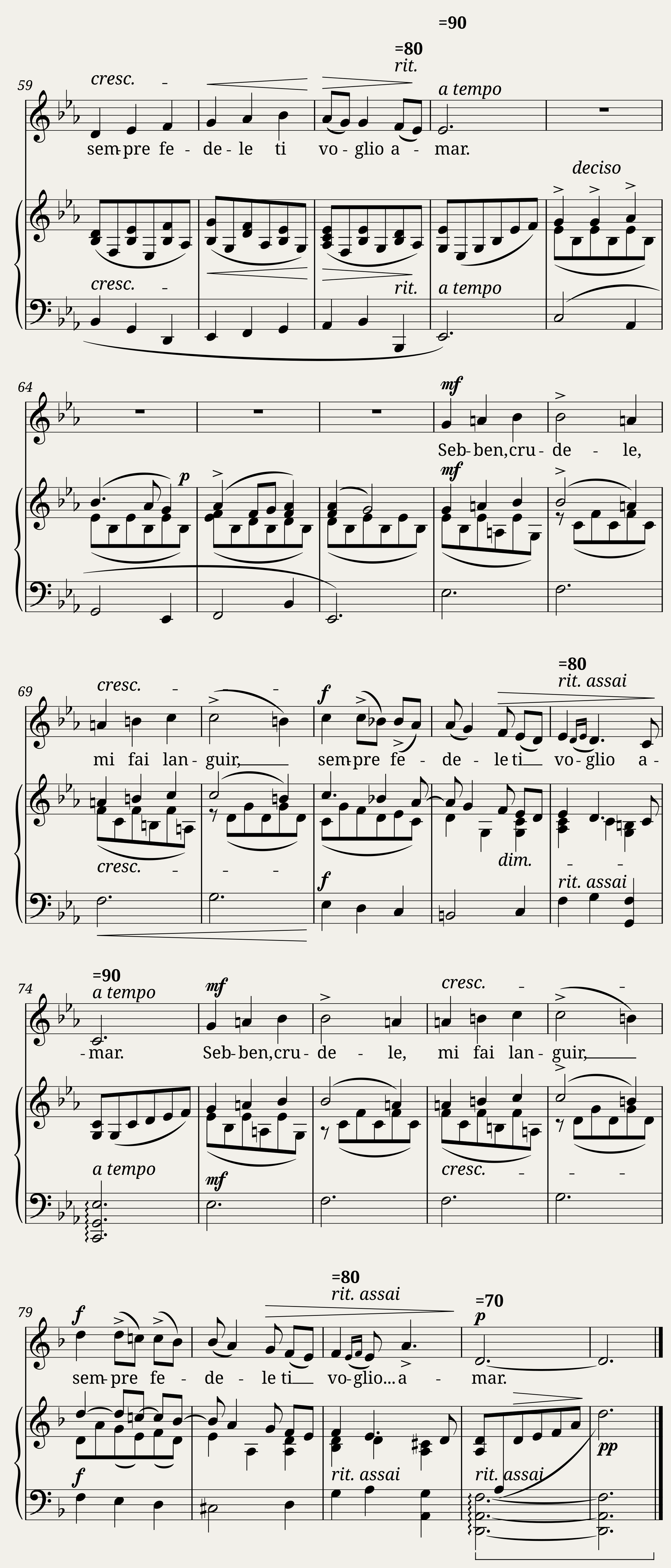 Caldara Antonio - Sebben crudele Low — 4/4