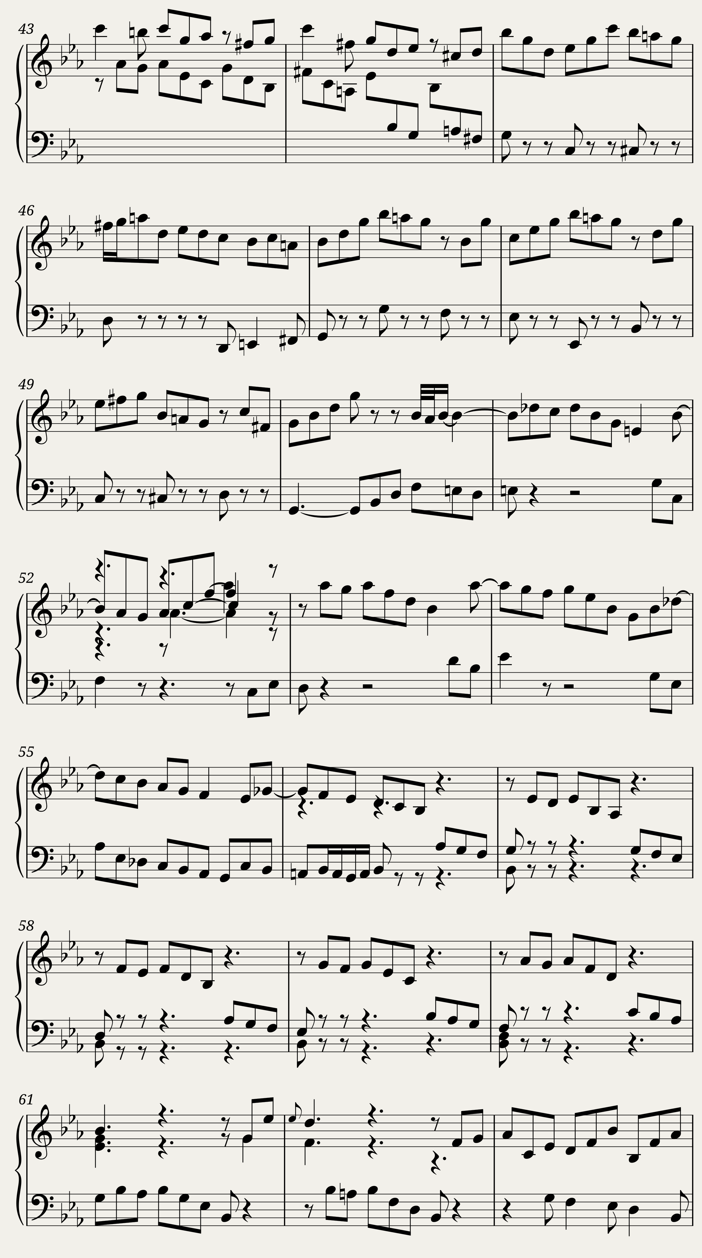 BWV 876: The Well-tempered Clavier Book II - VII (A = 415 Hz) - Harpsichord sound — 3/6