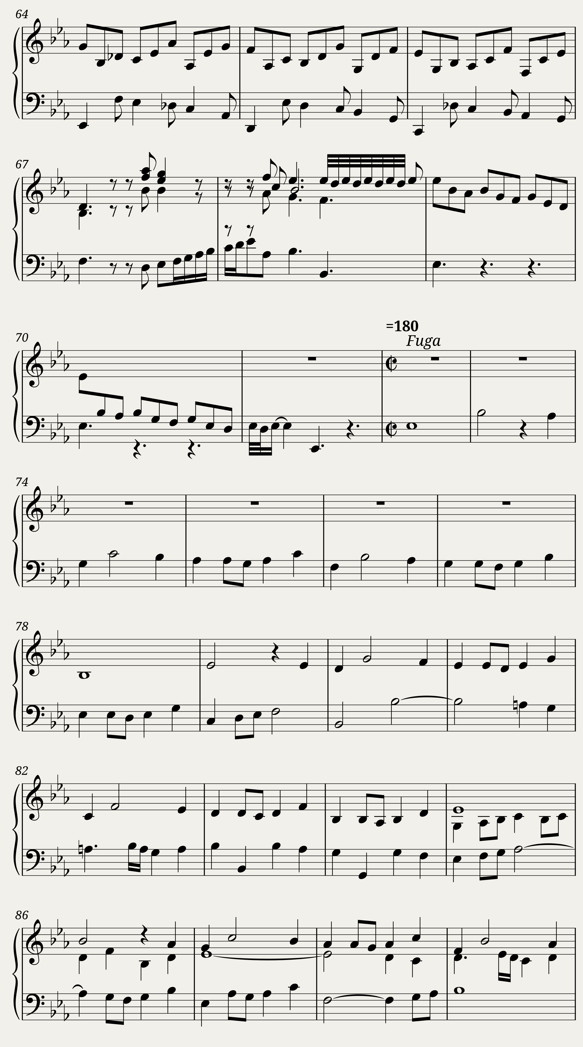 BWV 876: The Well-tempered Clavier Book II - VII (A = 415 Hz) - Harpsichord sound — 4/6