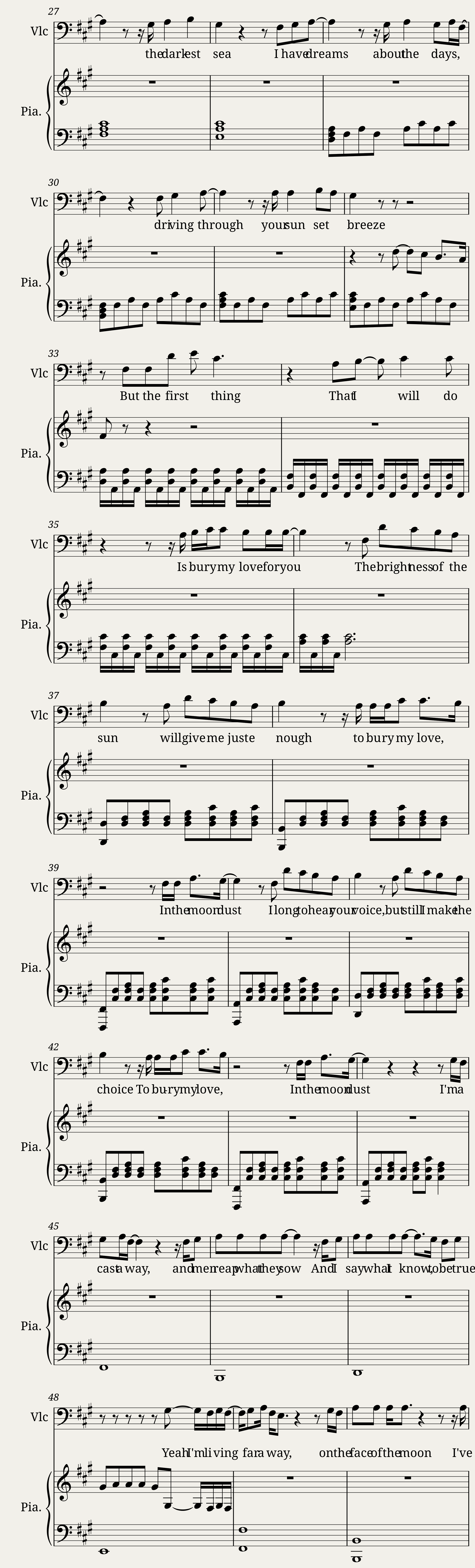 Moondust Piano Cello — 3/4