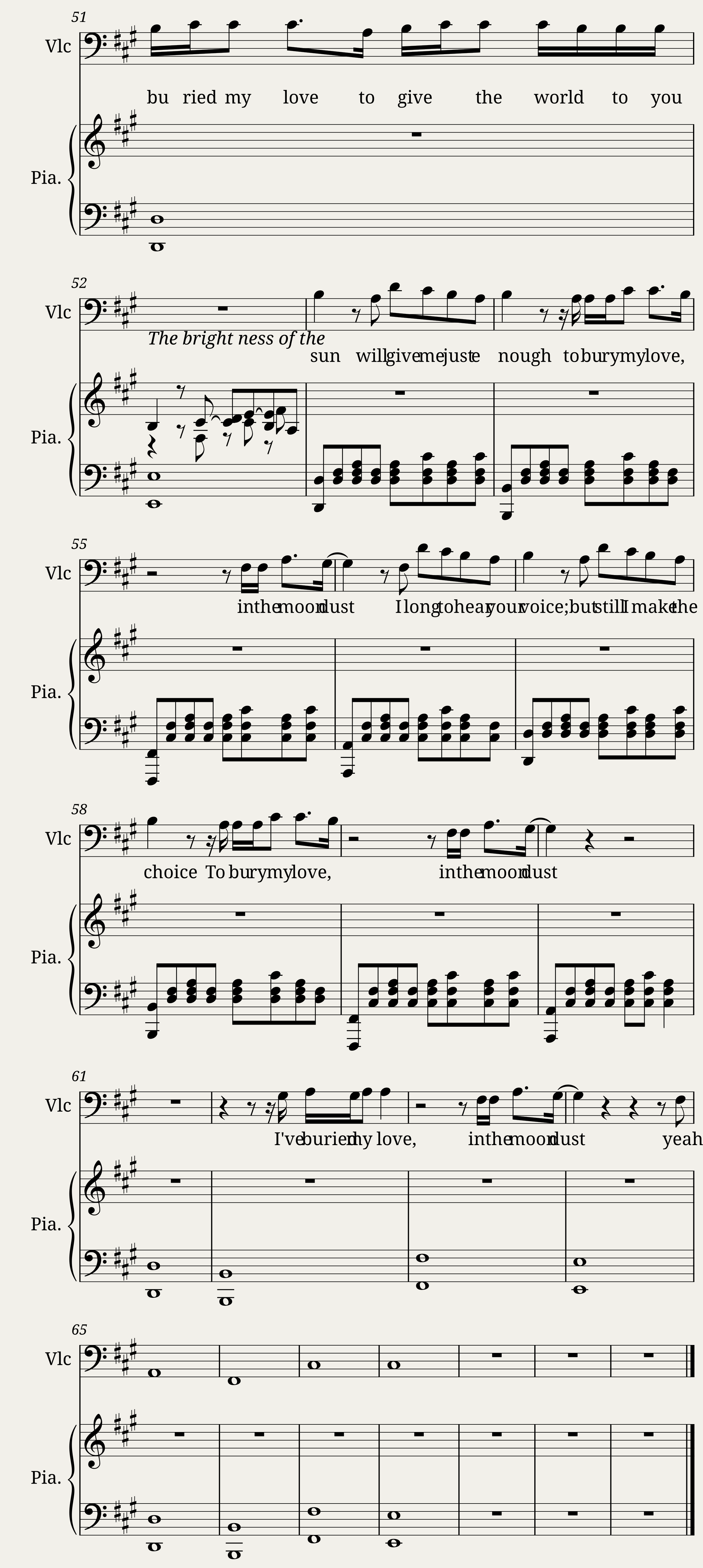 Moondust Piano Cello — 4/4