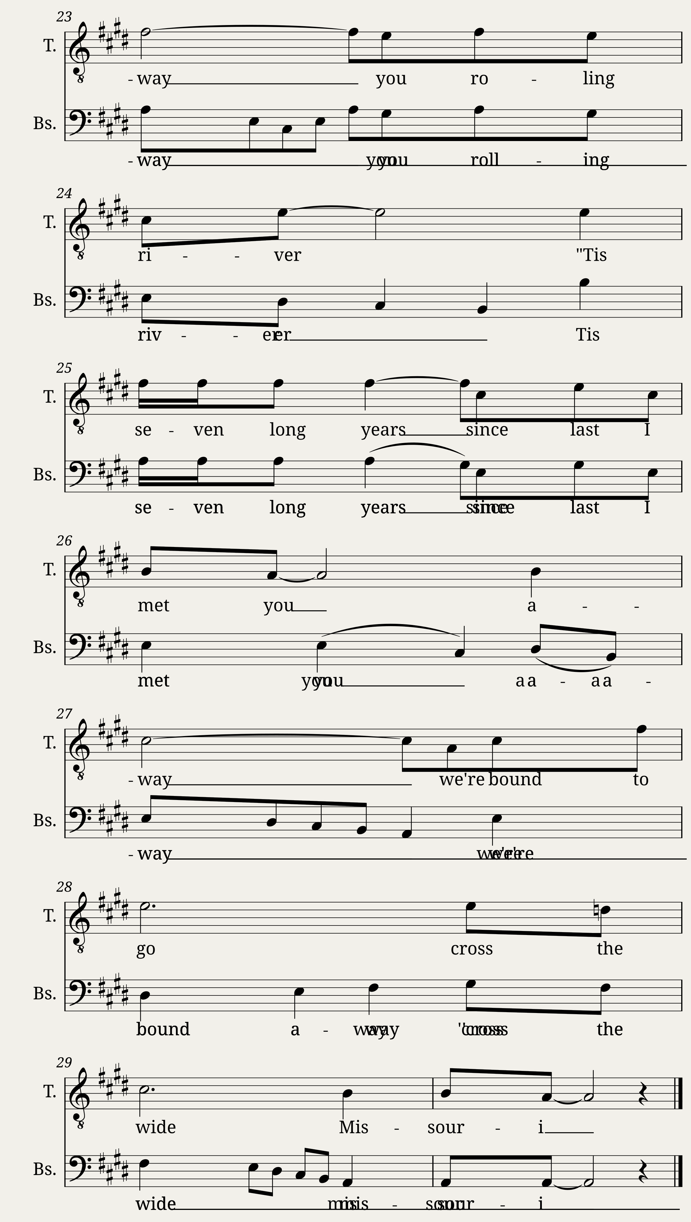 Shenandoah Duet tenor-bas — 4/4
