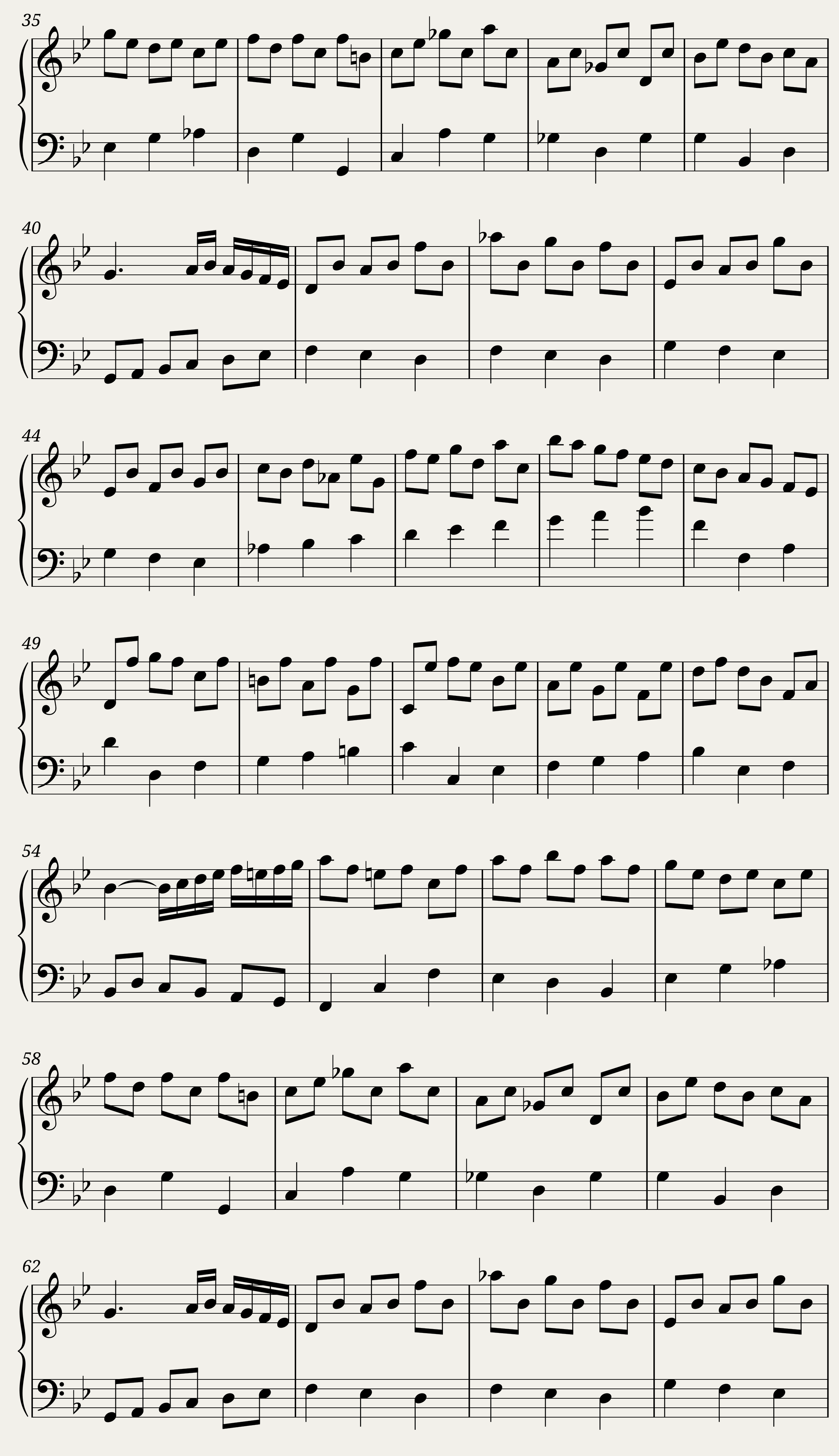 BWV 825 Partita I Menuet I & II — 2/4