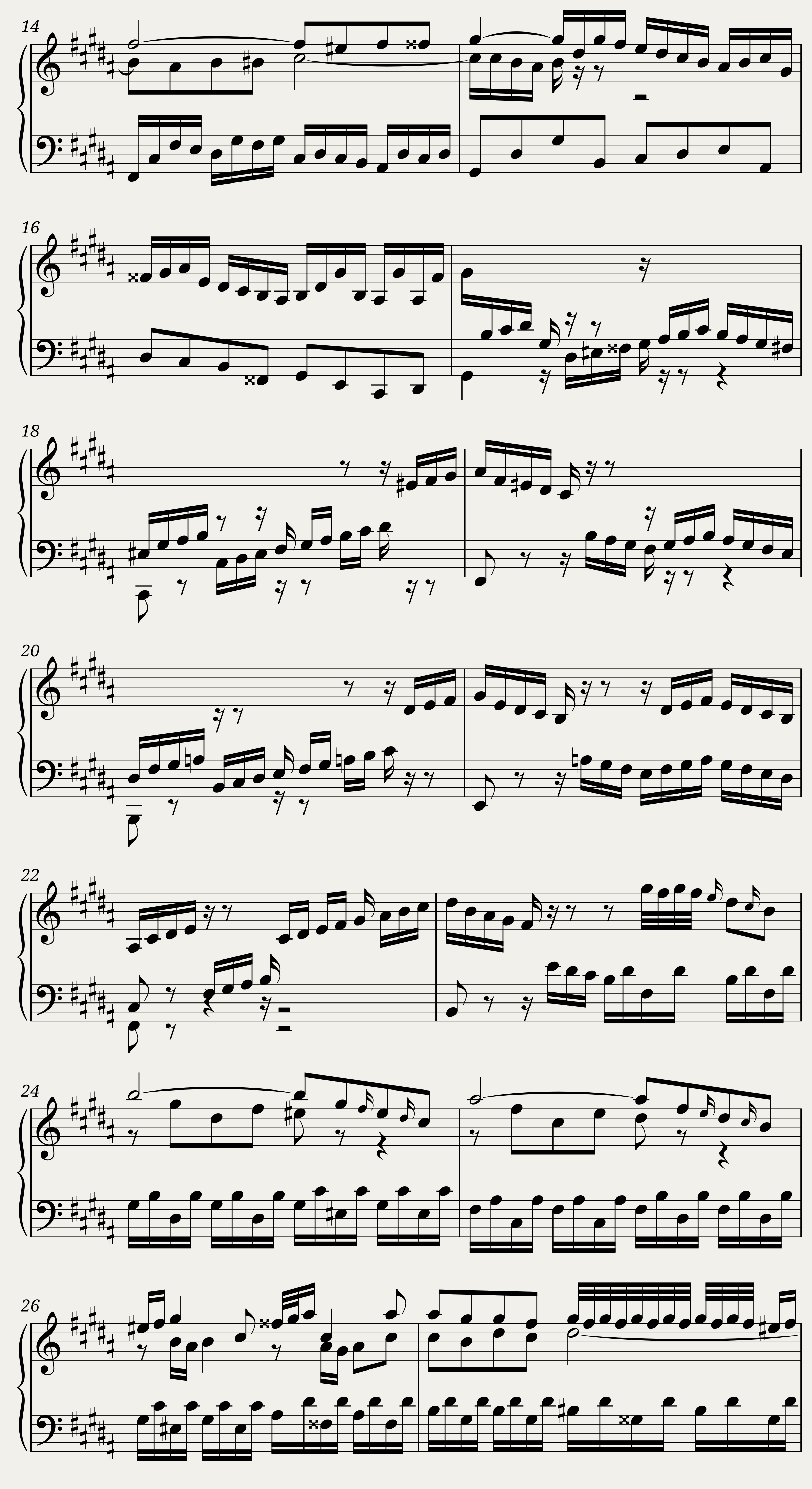 BWV 893: The Well-tempered Clavier Book II - XXIV (Harpsichord sound) — 2/6