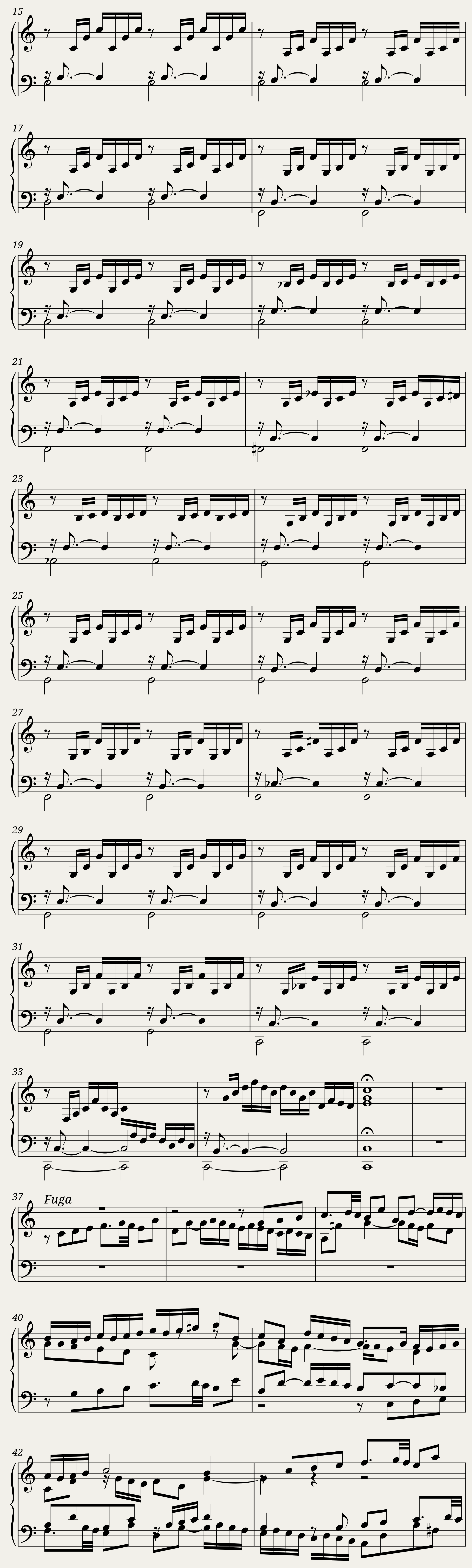 Prelude and Fugue in C major BWV 846 — 2/3