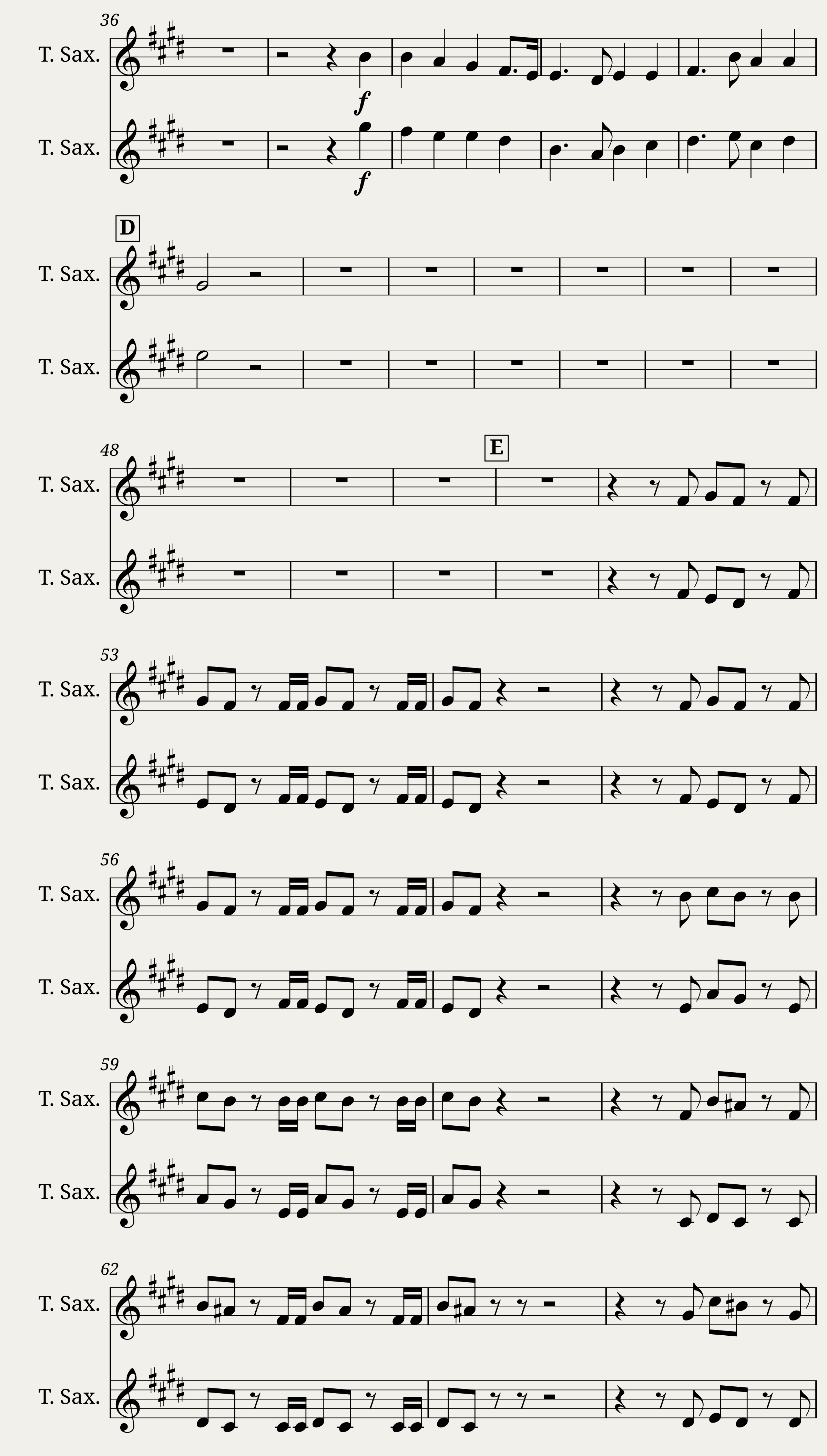 Hallelujah Tenor Sax 2 — 2/3