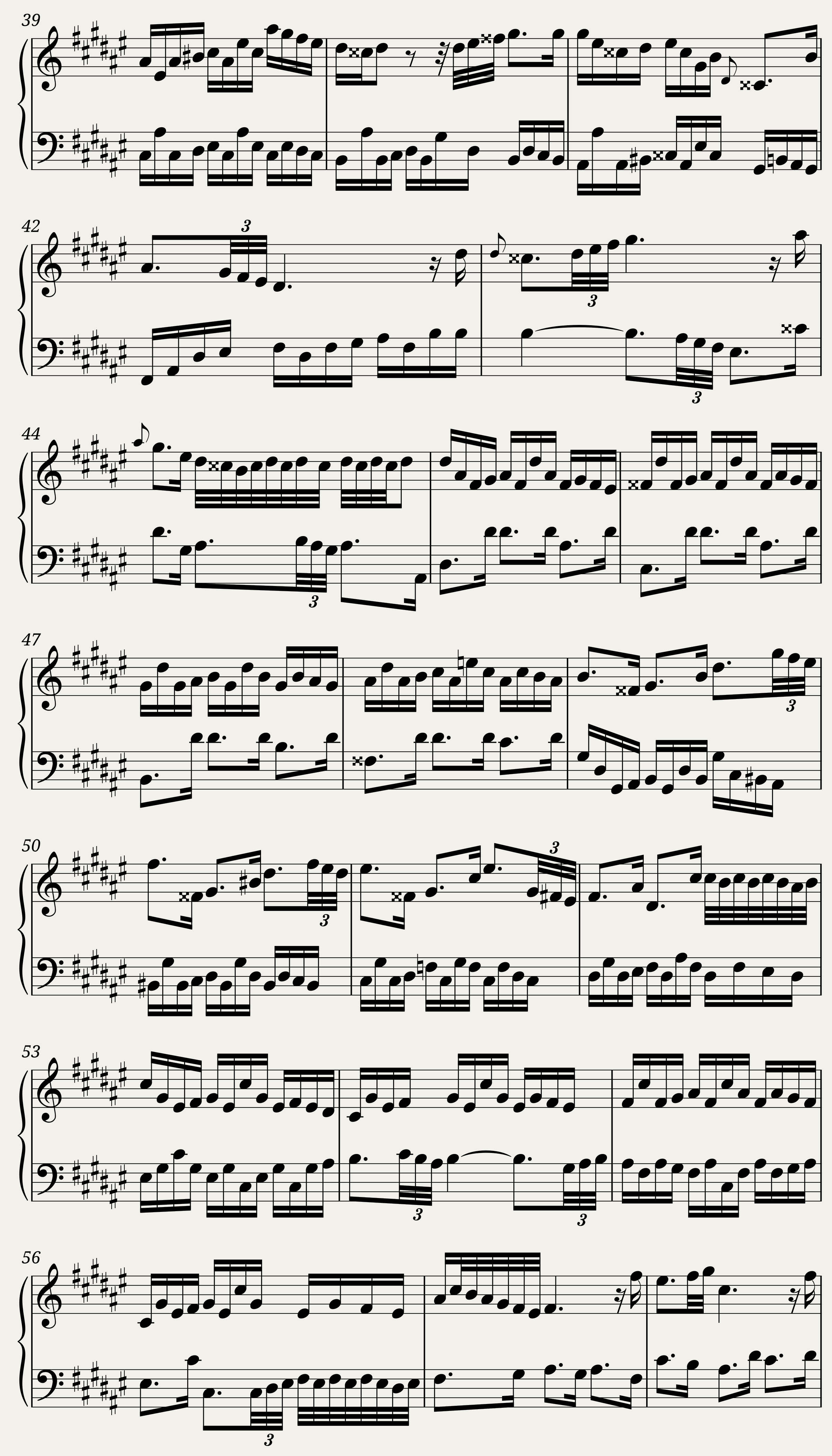 BWV 882: The Well-tempered Clavier Book II - XIII (A = 415 Hz) - Harpsichord sound — 3/8