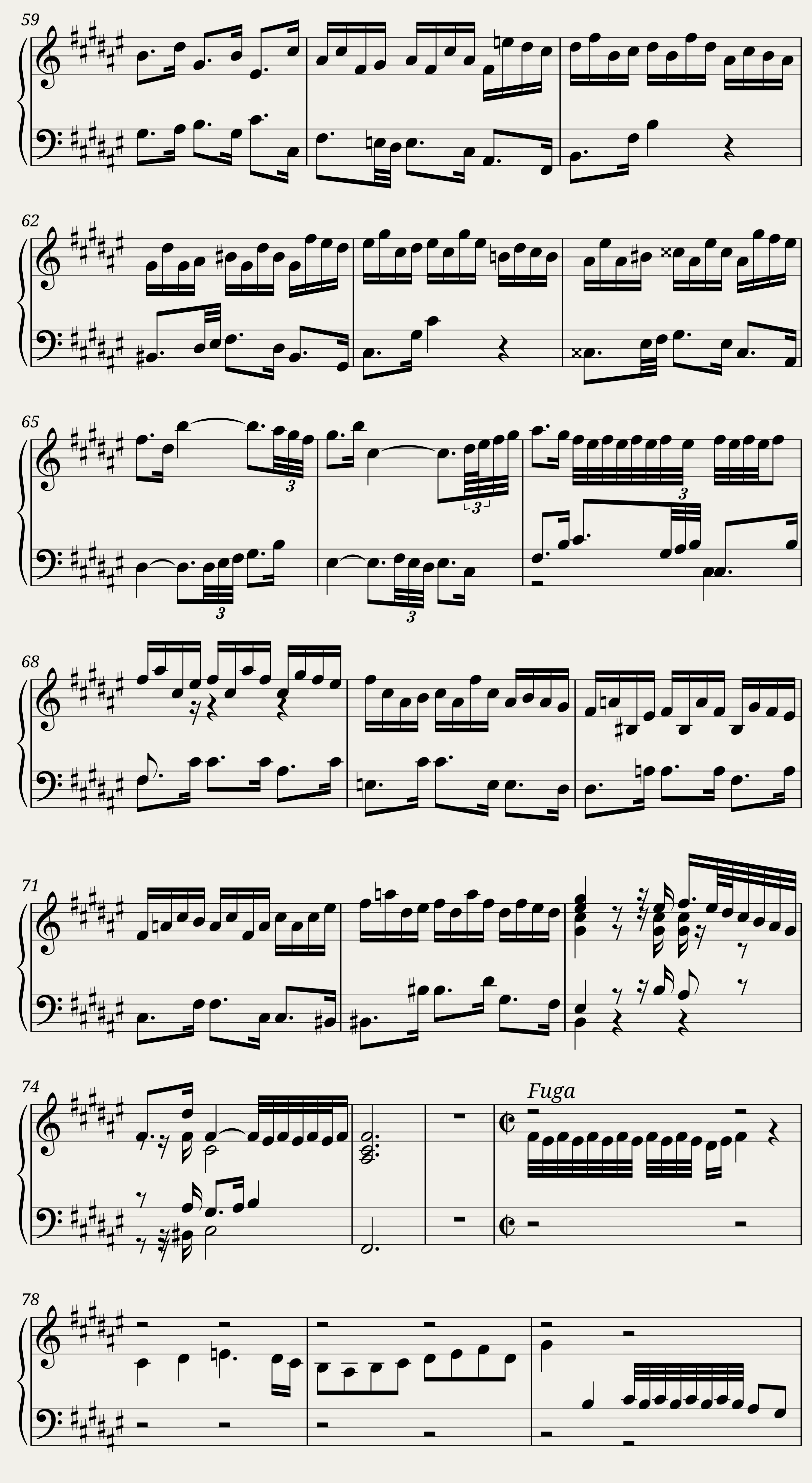BWV 882: The Well-tempered Clavier Book II - XIII (A = 415 Hz) - Harpsichord sound — 4/8
