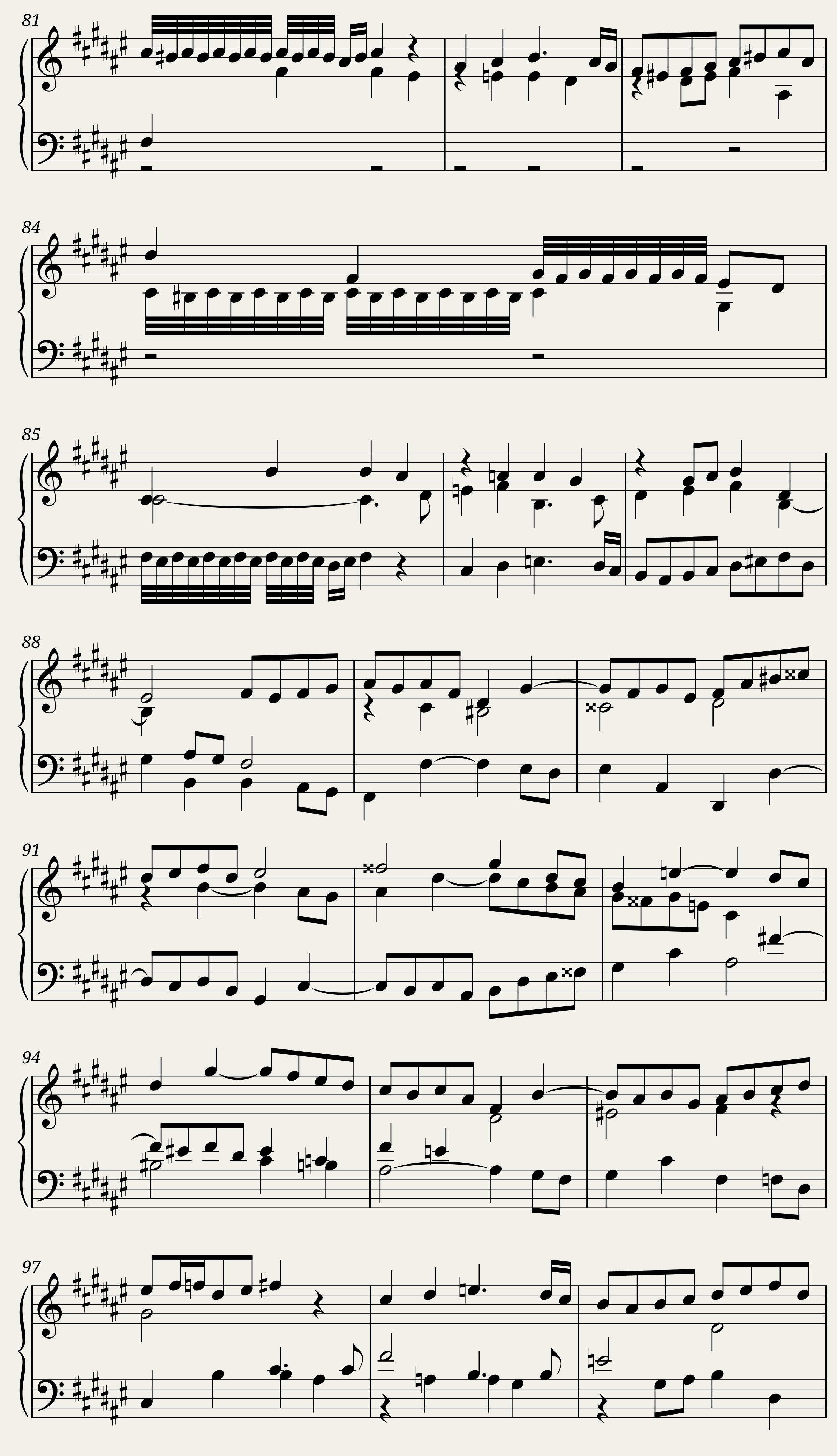 BWV 882: The Well-tempered Clavier Book II - XIII (A = 415 Hz) - Harpsichord sound — 5/8