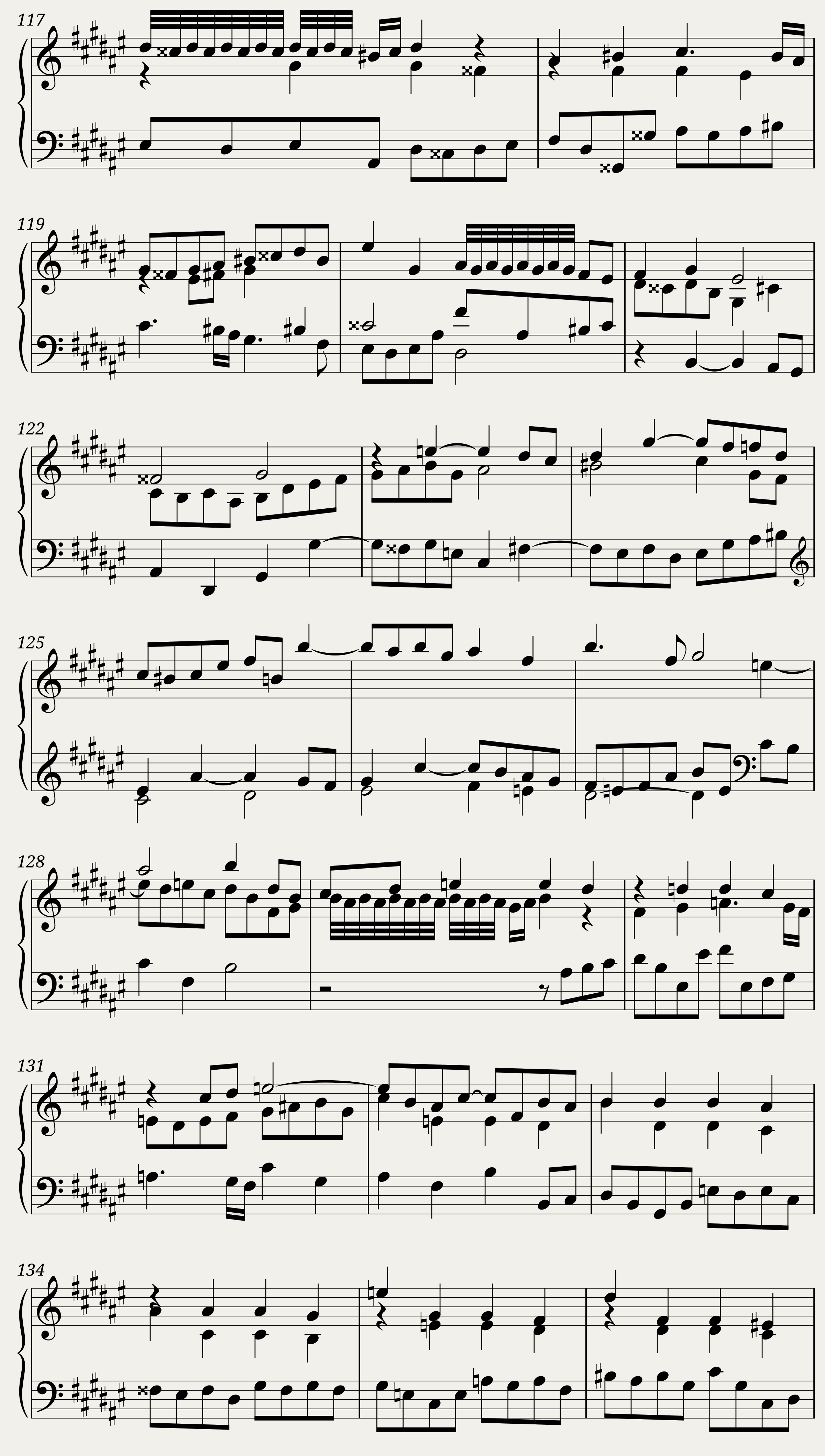 BWV 882: The Well-tempered Clavier Book II - XIII (A = 415 Hz) - Harpsichord sound — 7/8