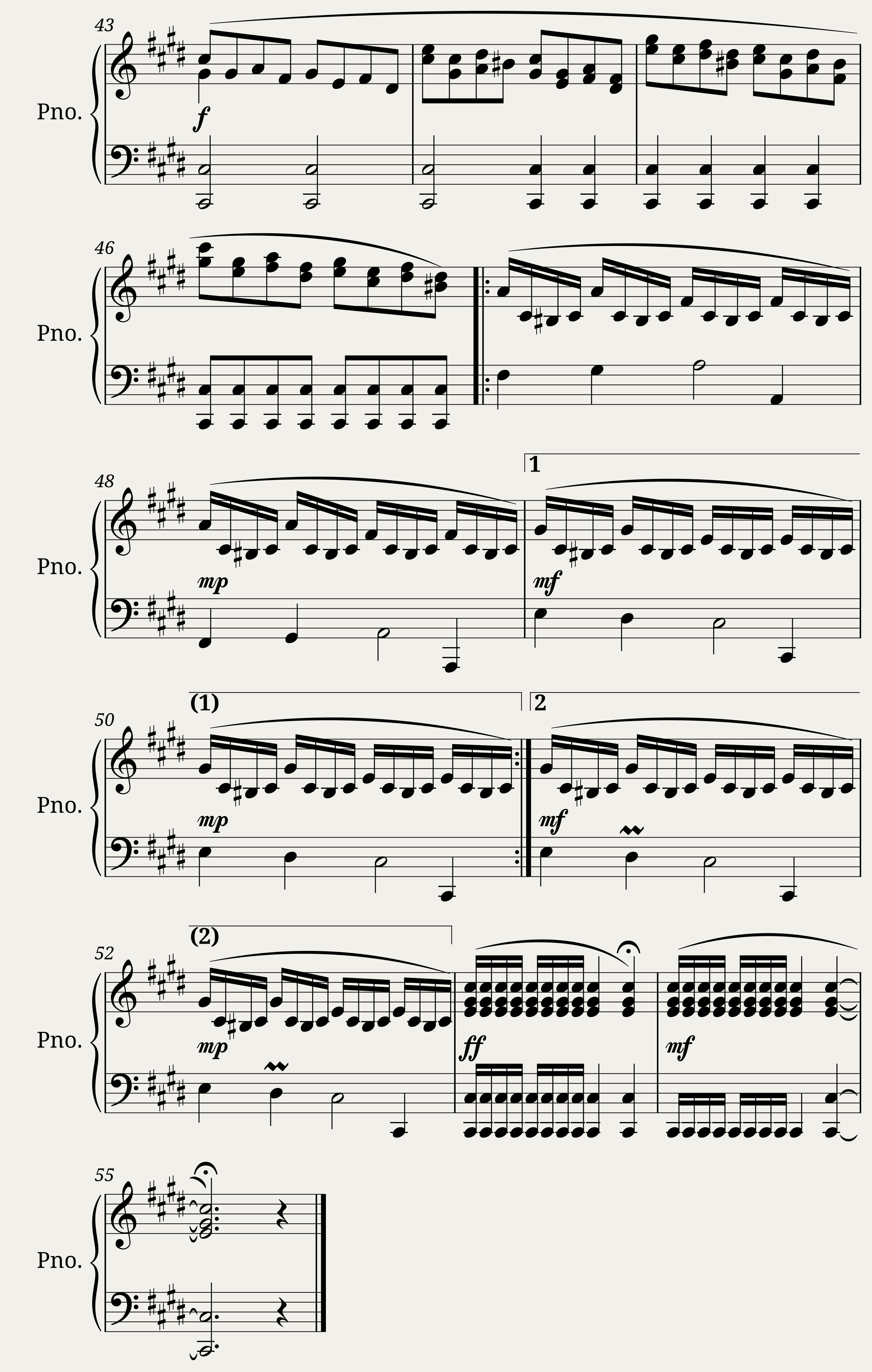 Harpsichord or piano piece in C-sharp minor — 4/4
