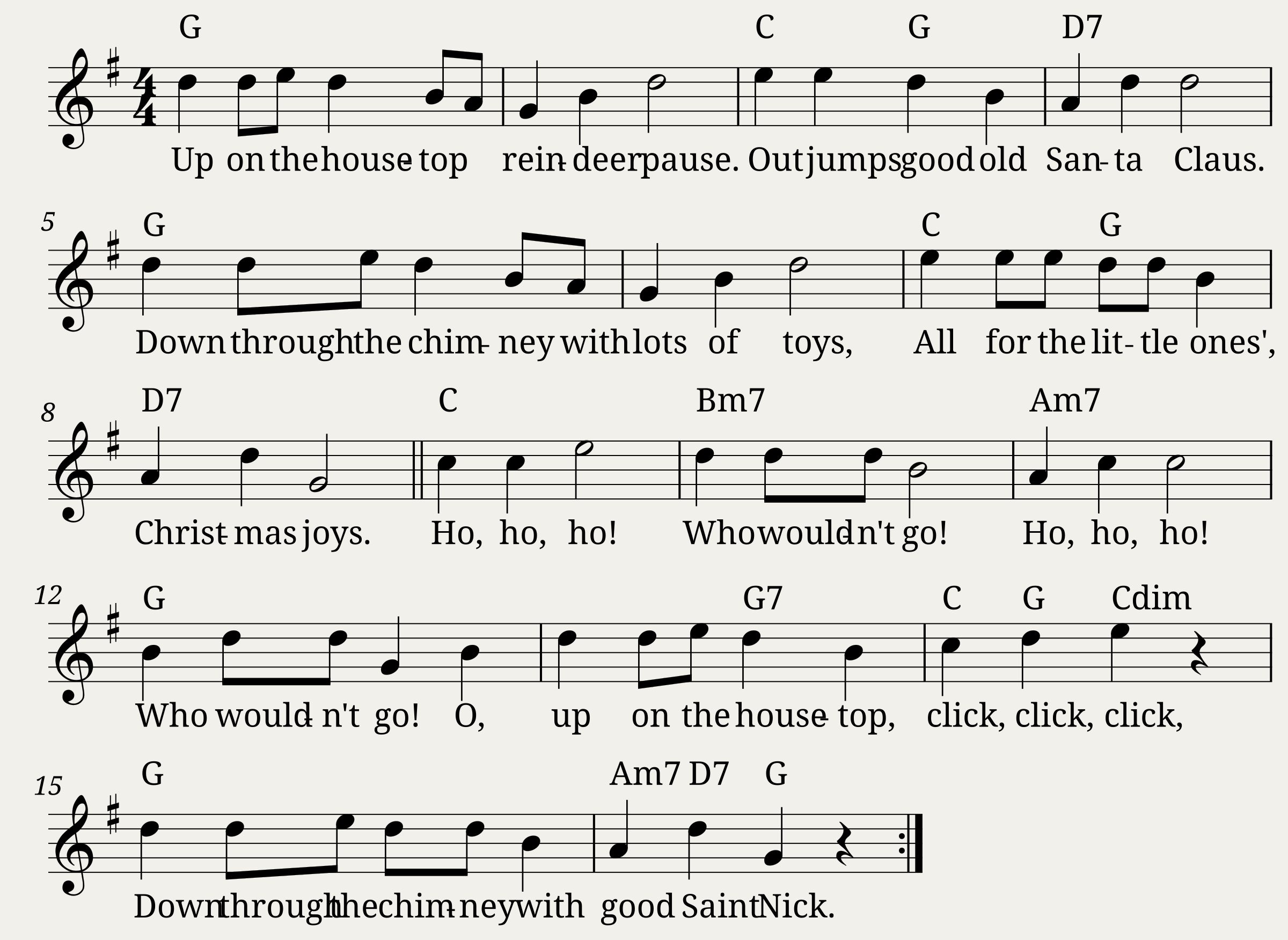 Traditional music - Up On The Housetop [Gw]