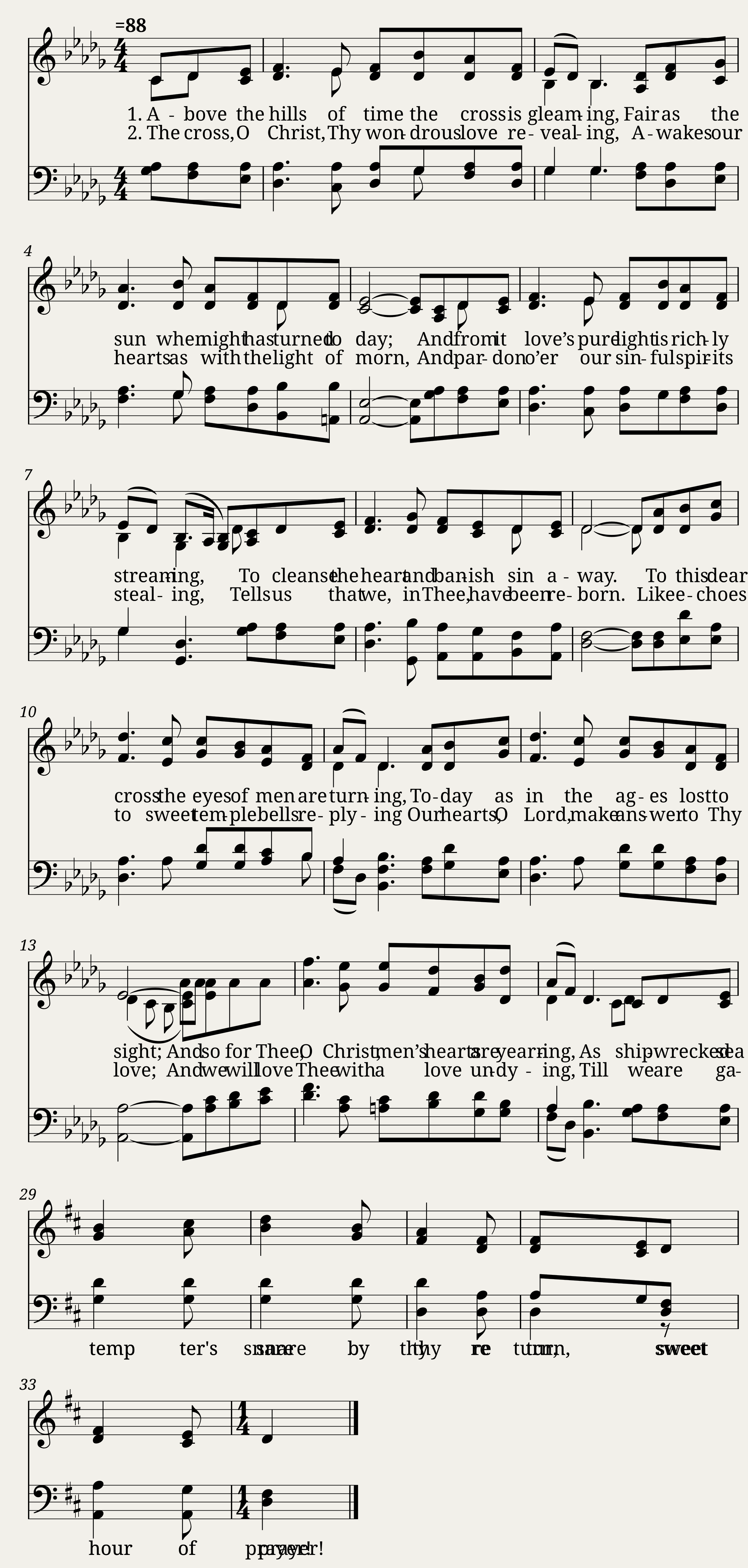 Above the hills of time - Londonderry Irish melody. Music aficionados will recognize this as the tune used with Danny Boy. The music may have been written in the 17th Century by Rory Dall OCahan (also known as Rory Dall Morison). The tun