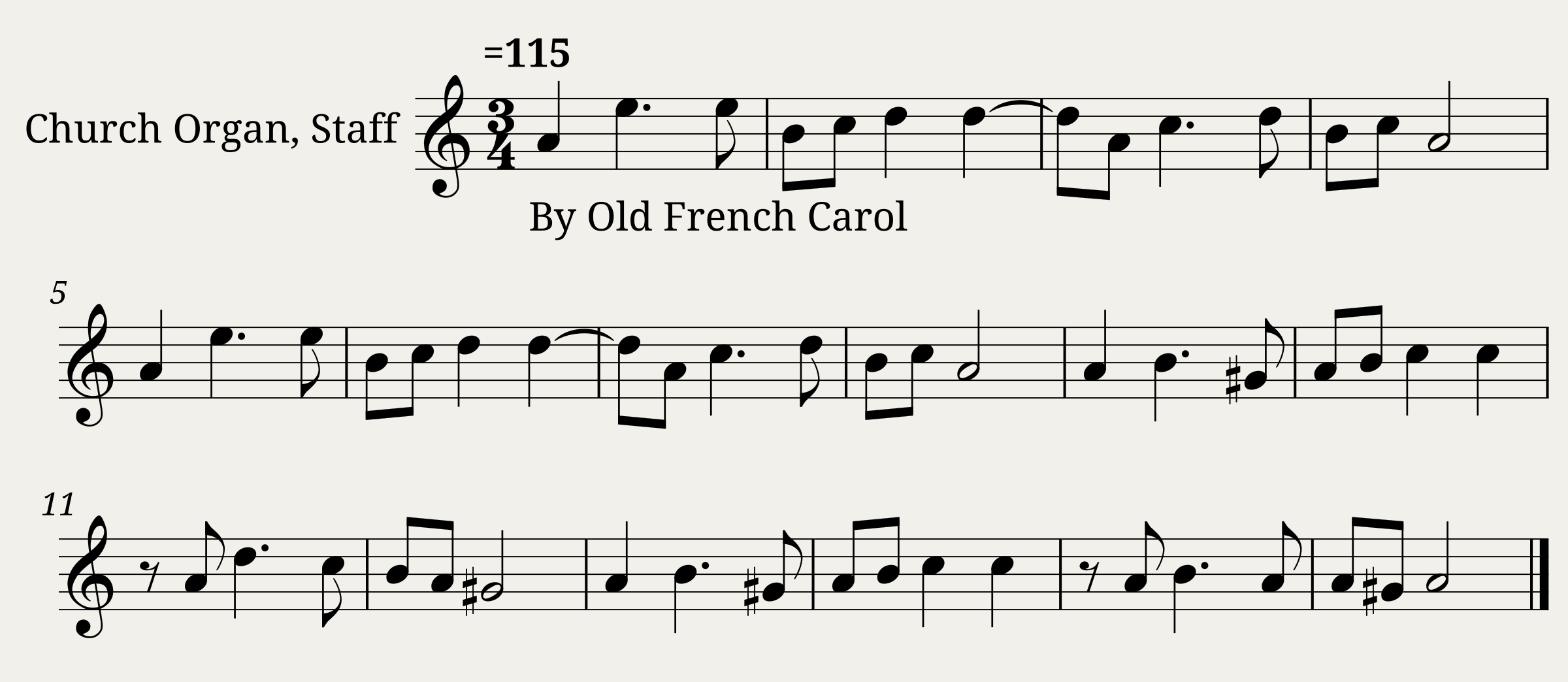 A Day A Day of Glory - Old French Carol harmonization by Charles Wood according to Rev. Hutchins.According to Edmund Sedding his arrangement was The Melody as sung in the Cathedral of Notre Dame Chartres.